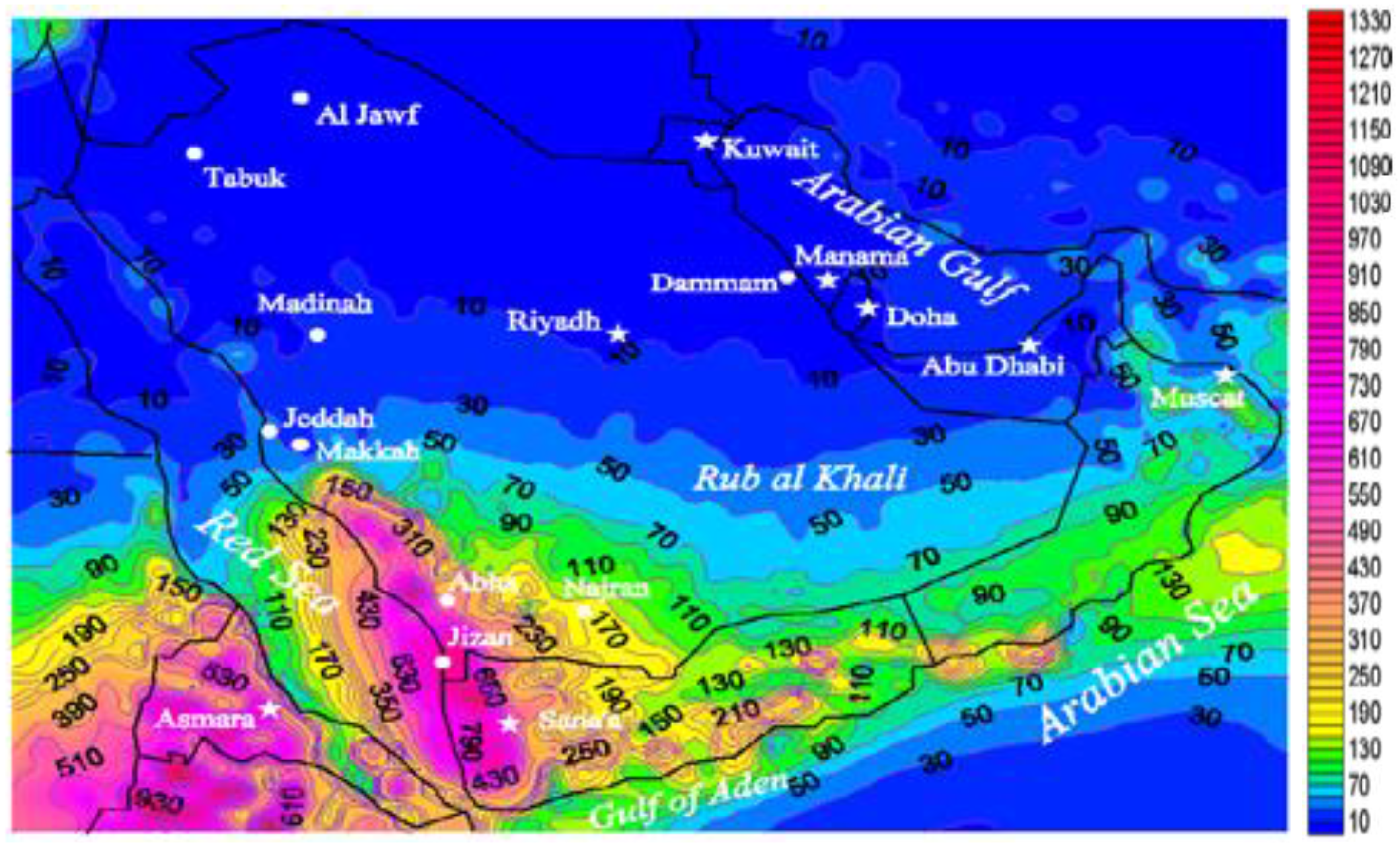 Climate Free FullText Rainfall Features and Variations over Saudi