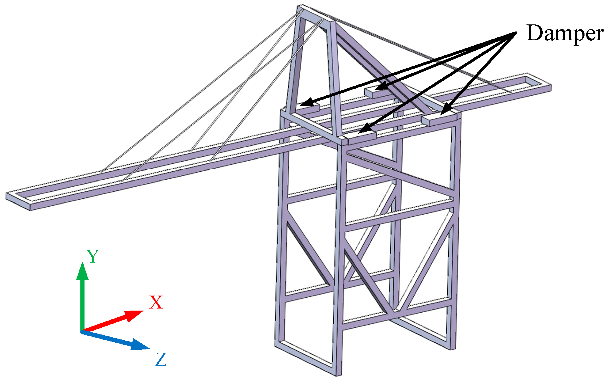 Boom tower crane with a returning hoist rope (Photos by authors