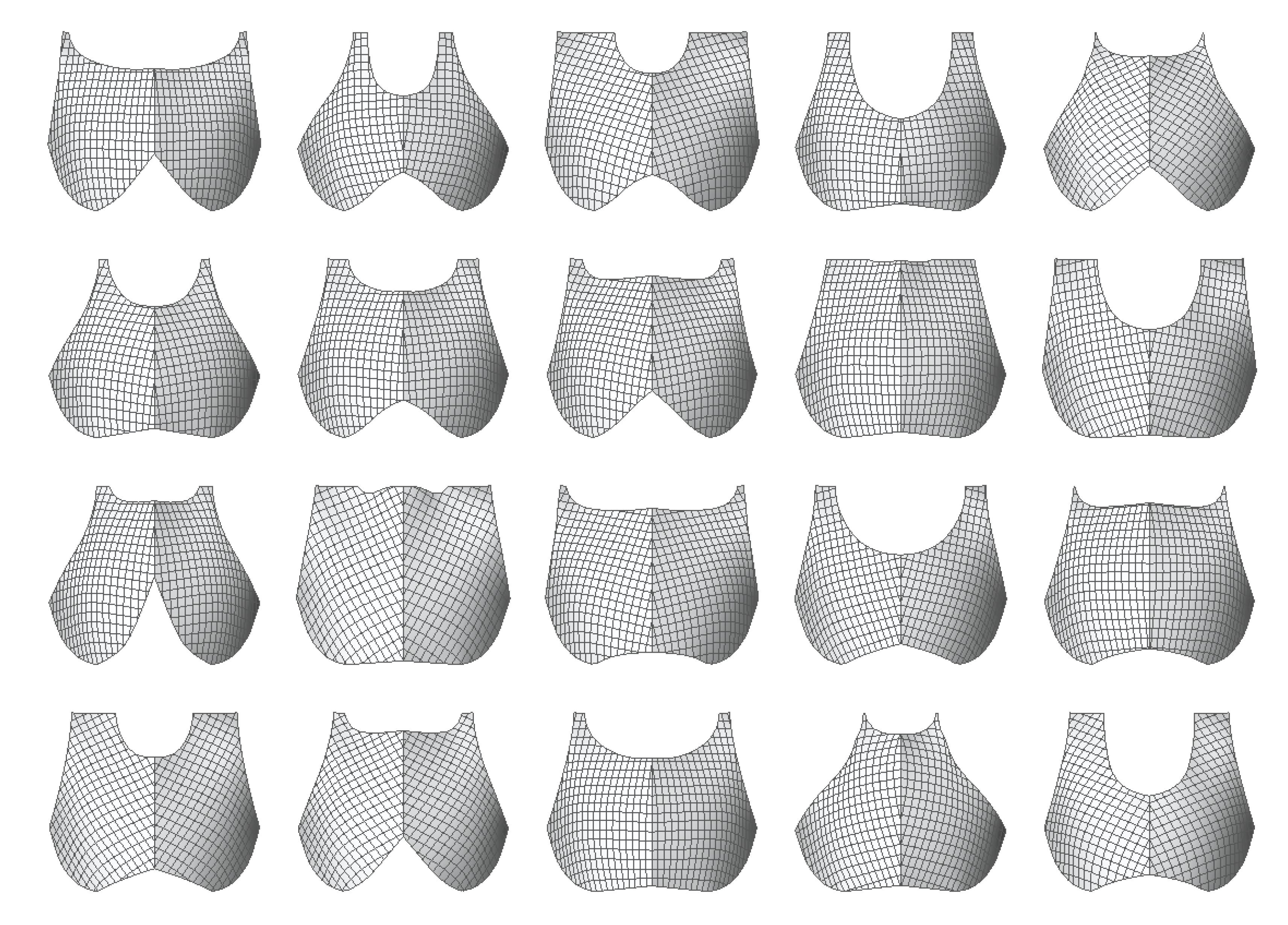 Sports bra pattern and virtual fit by pattern reduction rate: (a