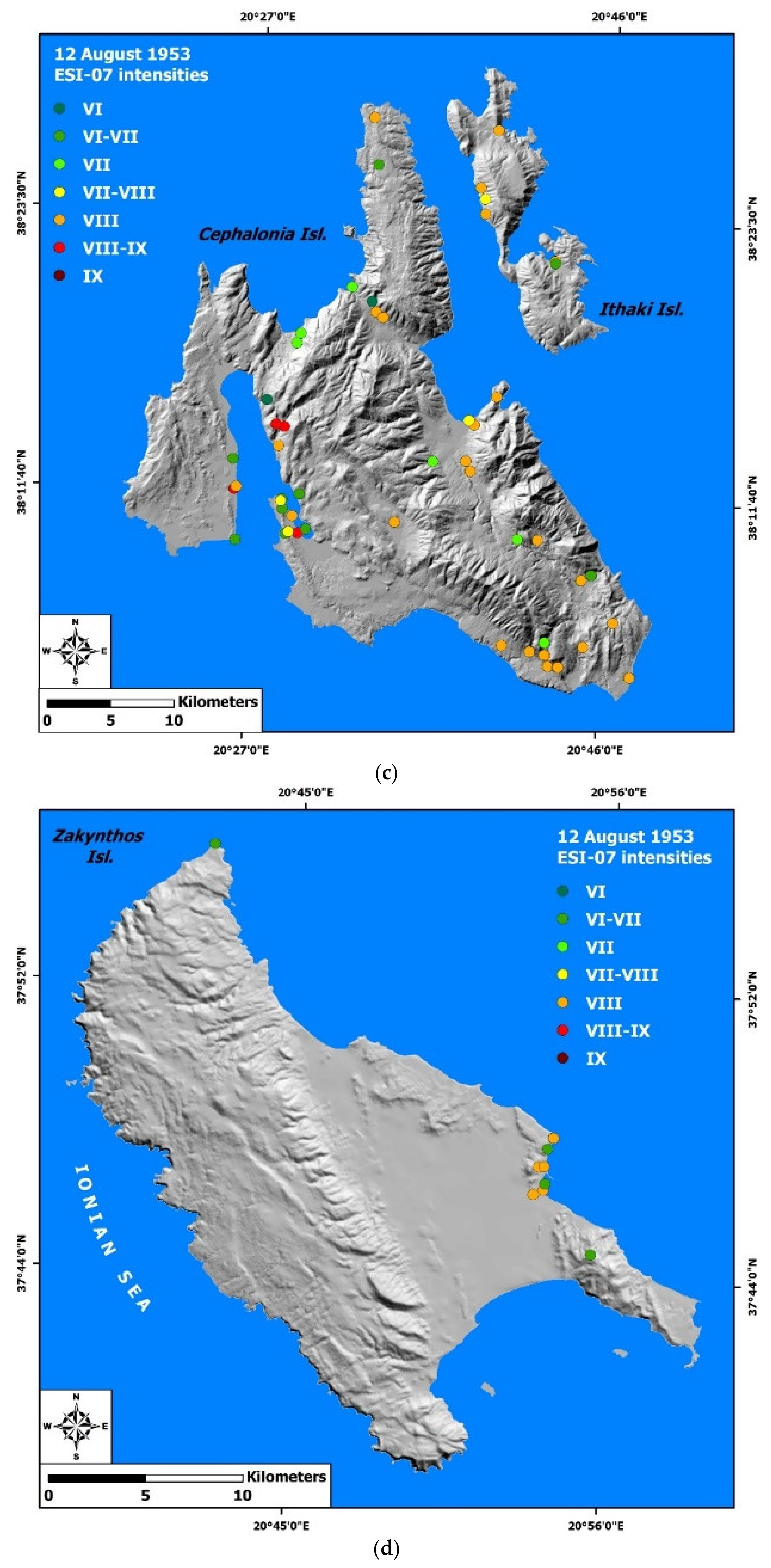 Applied Sciences | Free Full-Text | Revisiting the Most Destructive  Earthquake Sequence in the Recent History of Greece: Environmental Effects  Induced by the 9, 11 and 12 August 1953 Ionian Sea Earthquakes | HTML