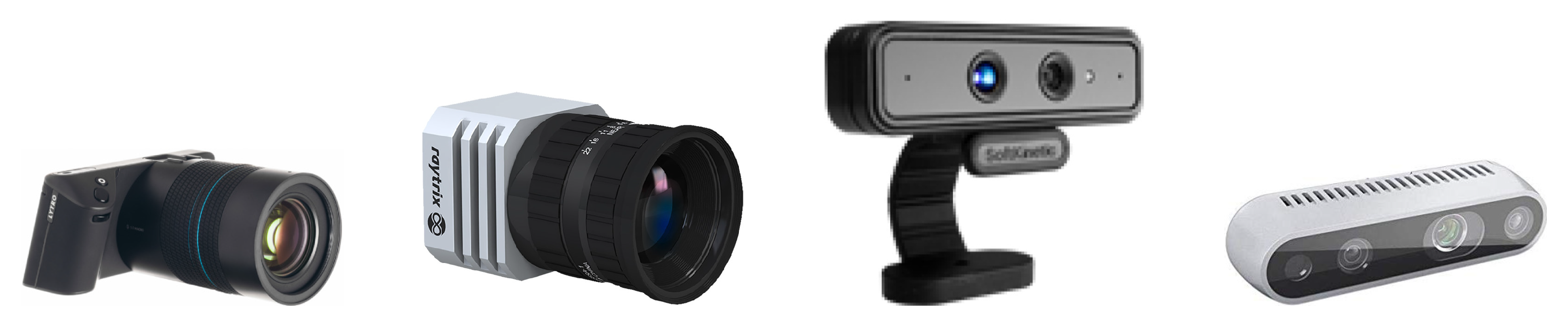a) Lytro Illum camera. (b) Lab-designed camera. (c) Raytrix camera.