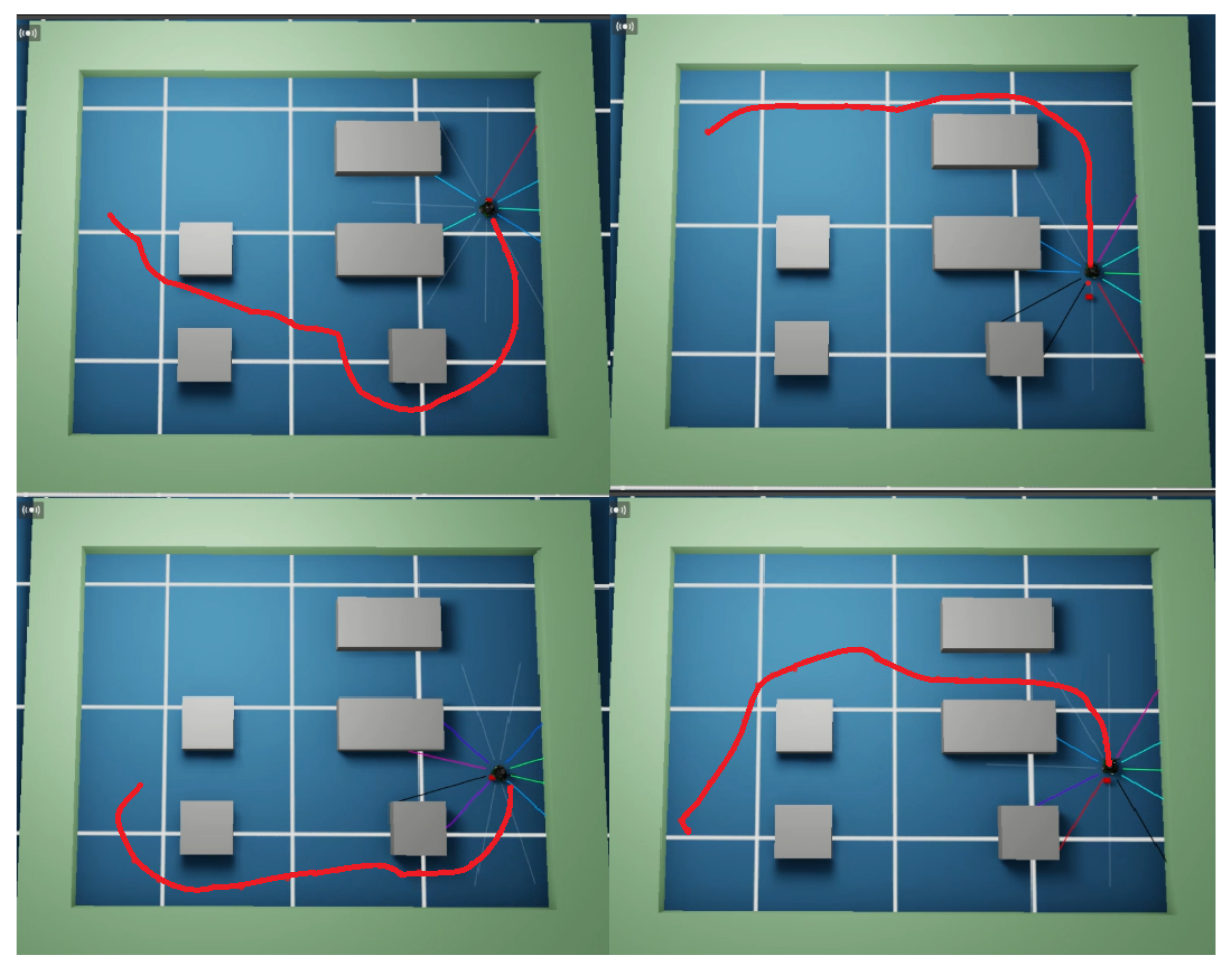 Example of a parallel learning configuration in an Isaac Sim