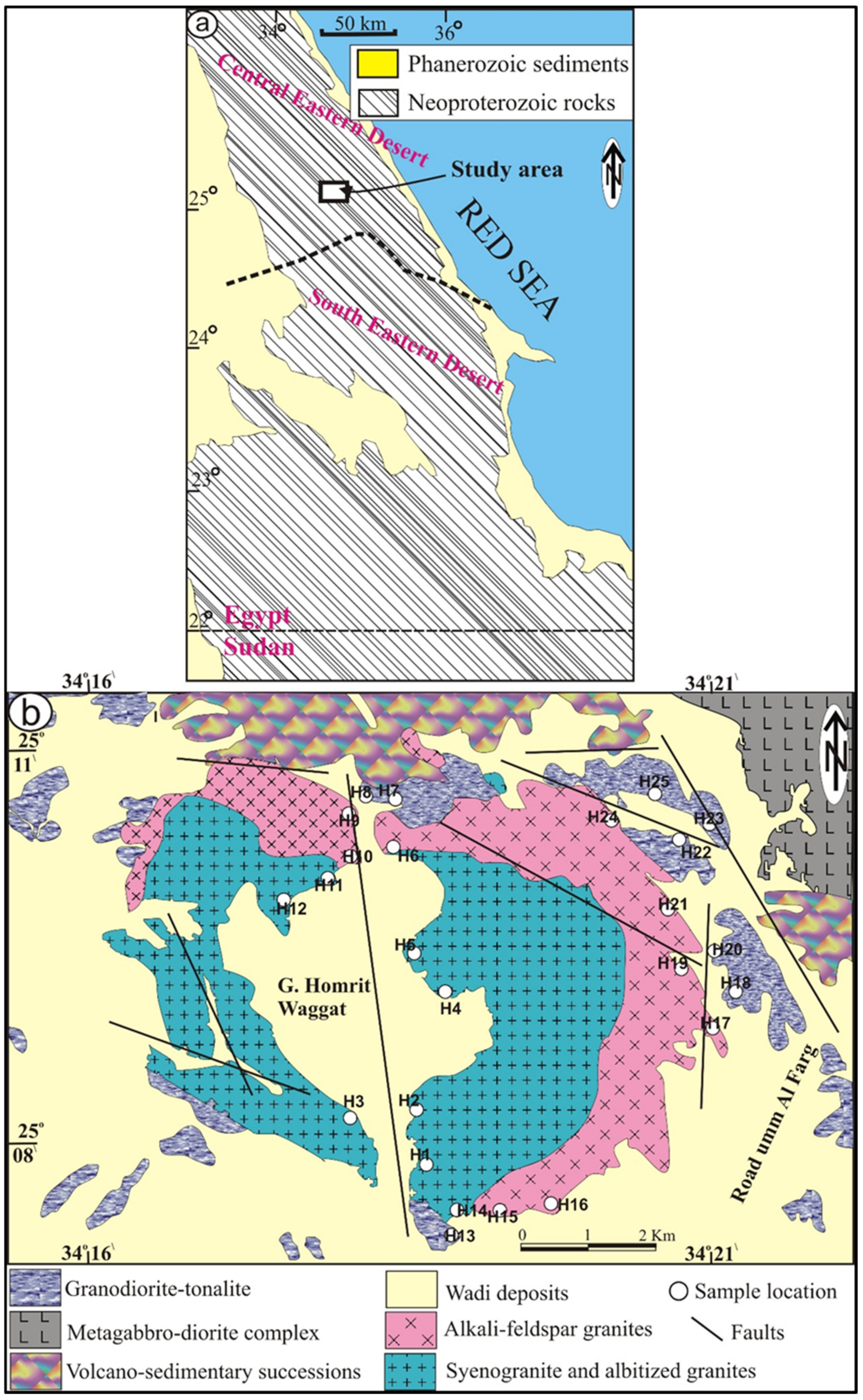 Applied Sciences | Free Full-Text | Implementation of Petrographical and  Aeromagnetic Data to Determine Depth and Structural Trend of Homrit Waggat  Area, Central Eastern Desert, Egypt