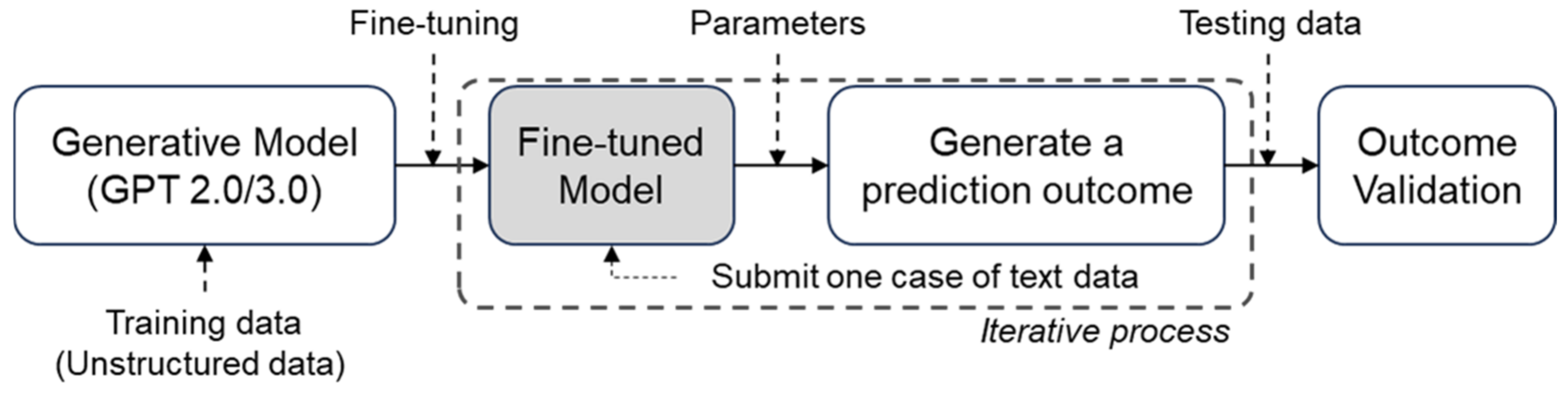 Figure 2. Overarching fine-tuning process and generating prediction outcome process.