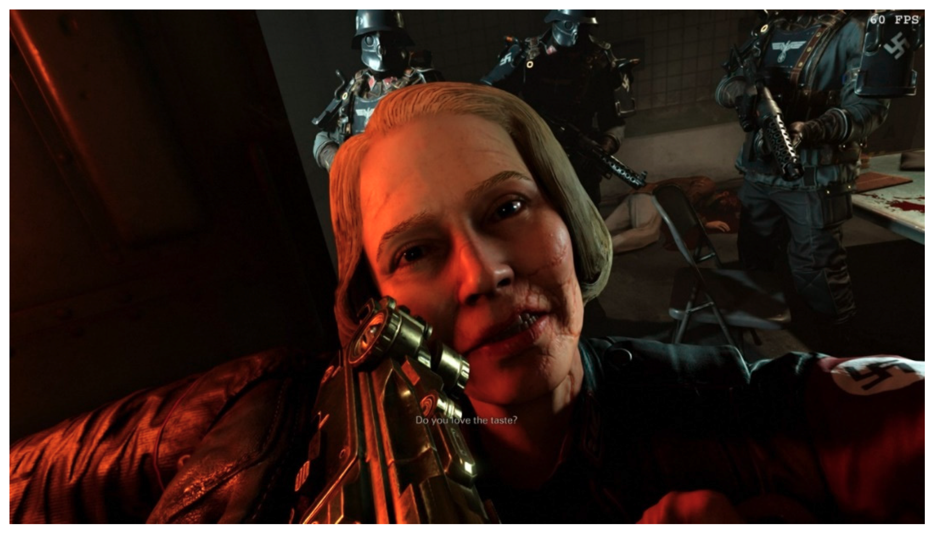 Arts | Free Full-Text | A Redneck Head on a Nazi Body. Subversive  Ludo-Narrative Strategies in Wolfenstein II: The New Colossus | HTML