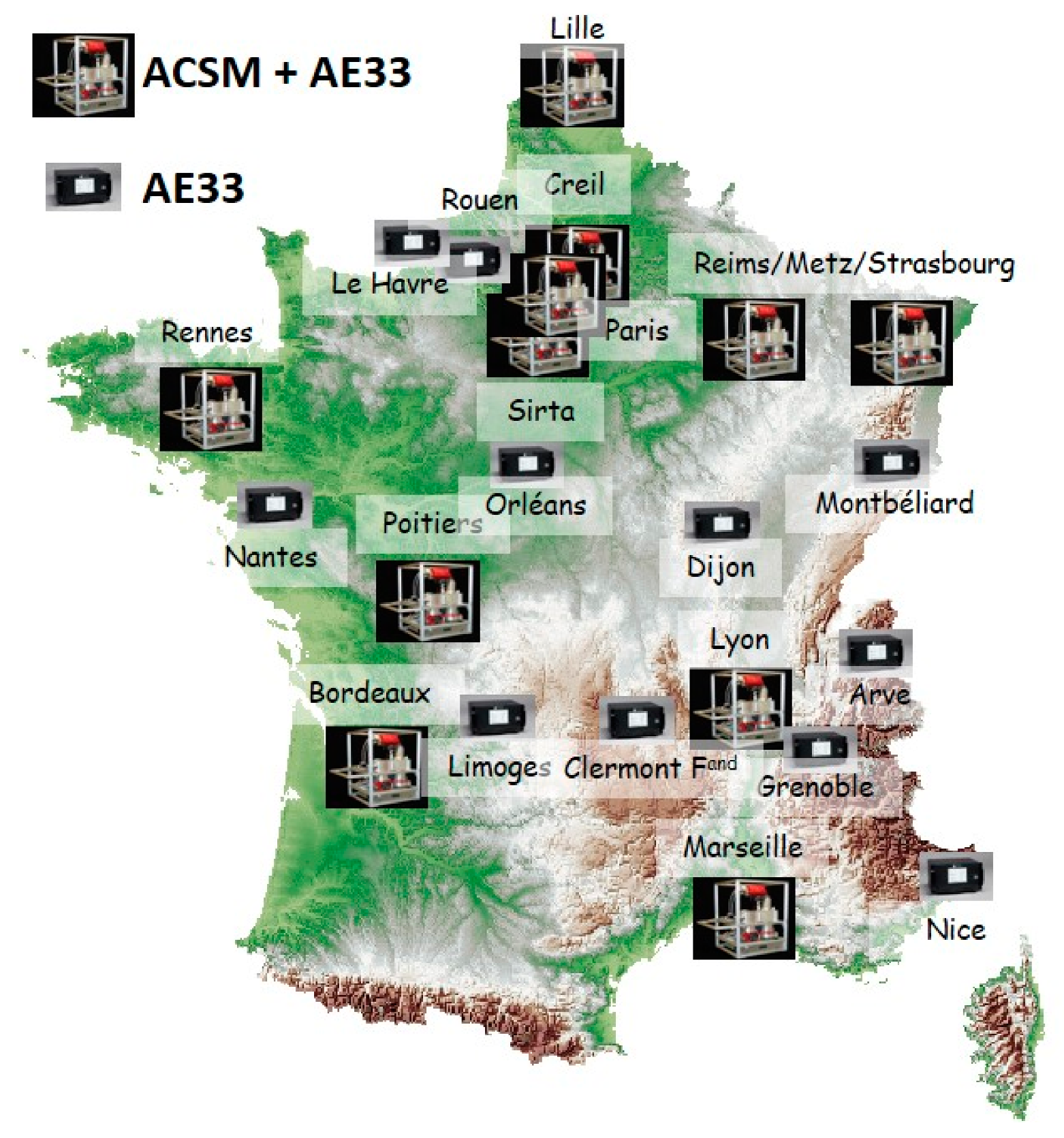 Atmosphere | Free Full-Text | Overview of the French Operational Network  for In Situ Observation of PM Chemical Composition and Sources in Urban  Environments (CARA Program)