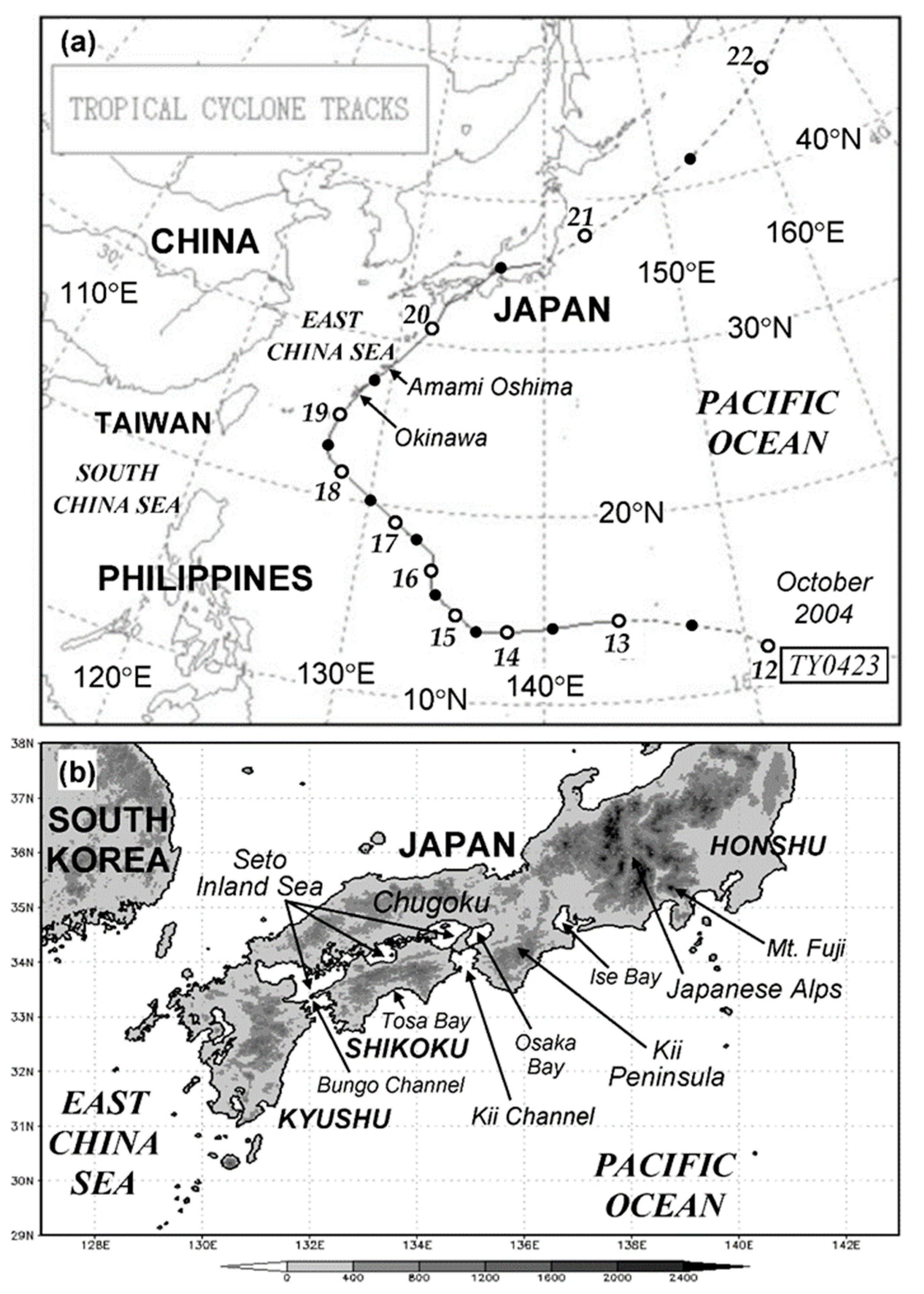 Scheme of the upwind and downwind no-go zones. The dotted region