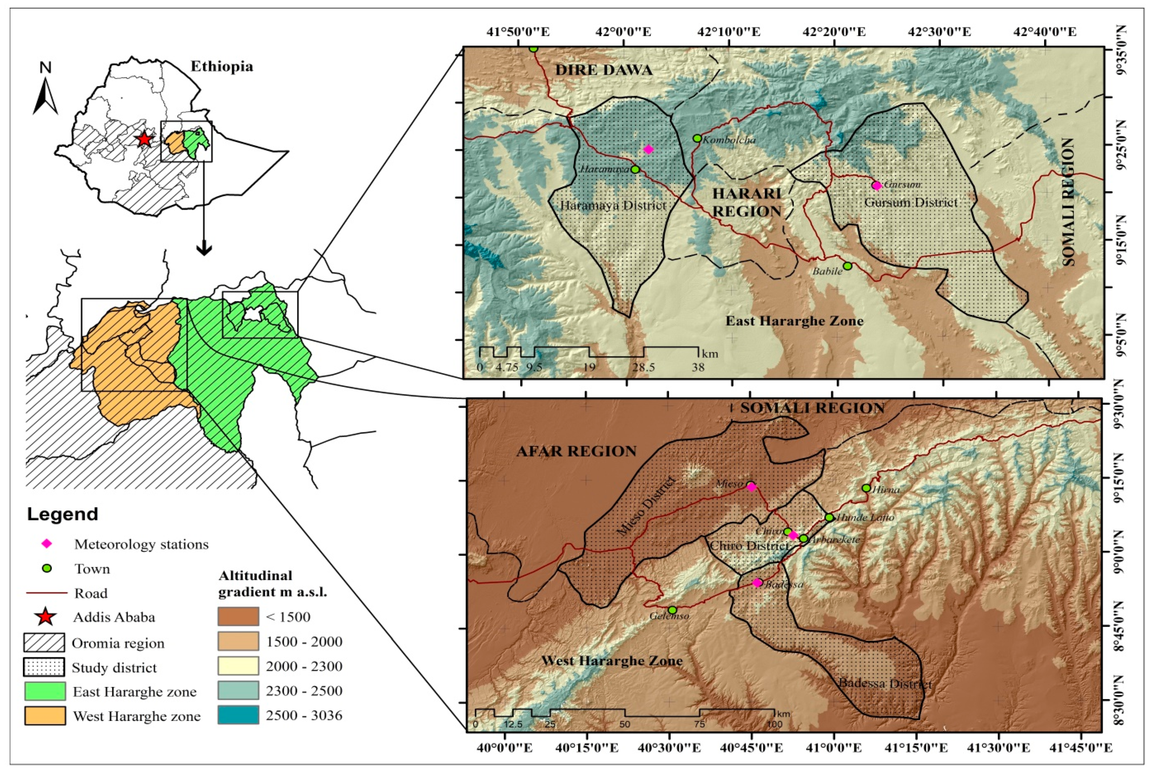 Atmosphere | Free Full-Text | Analysis of Past and Projected Trends of  Rainfall and Temperature Parameters in Eastern and Western Hararghe Zones,  Ethiopia | HTML