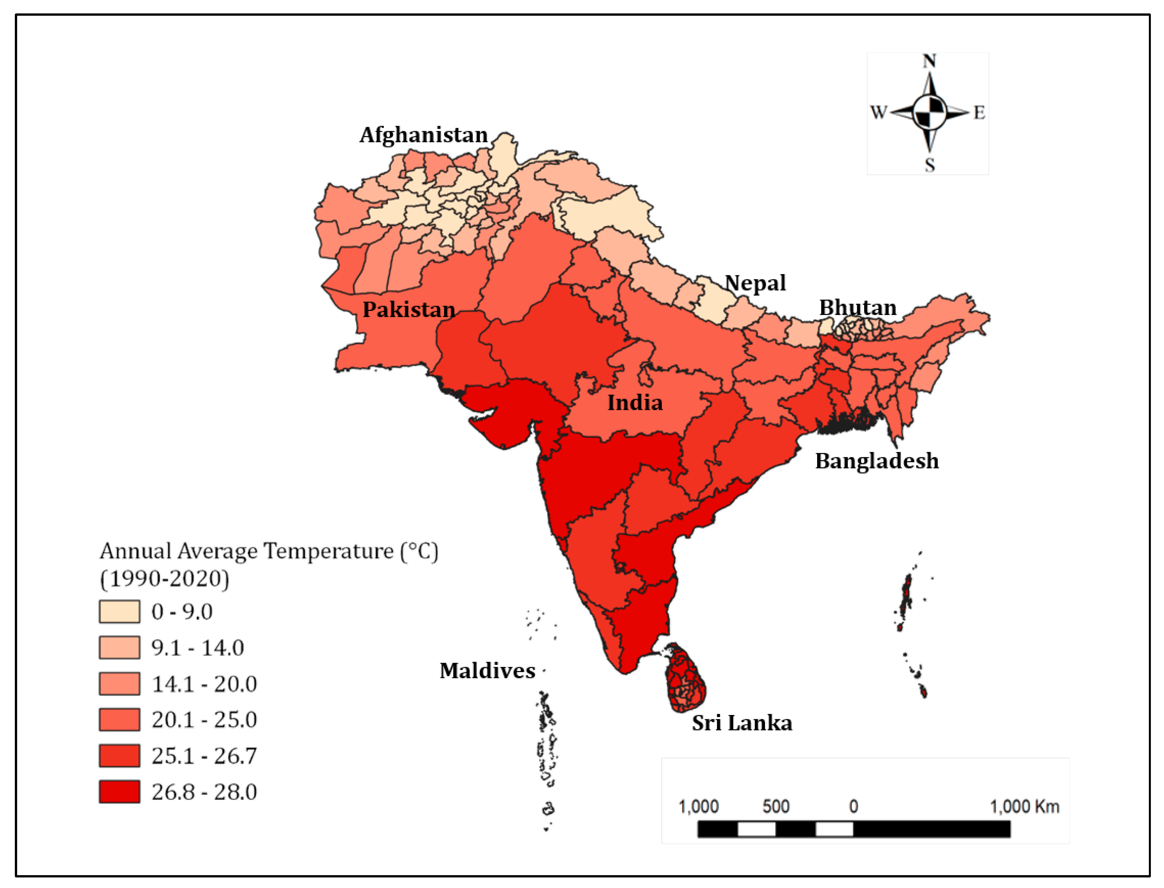 Atmosphere Free FullText Heatwaves in South Asia Characterization