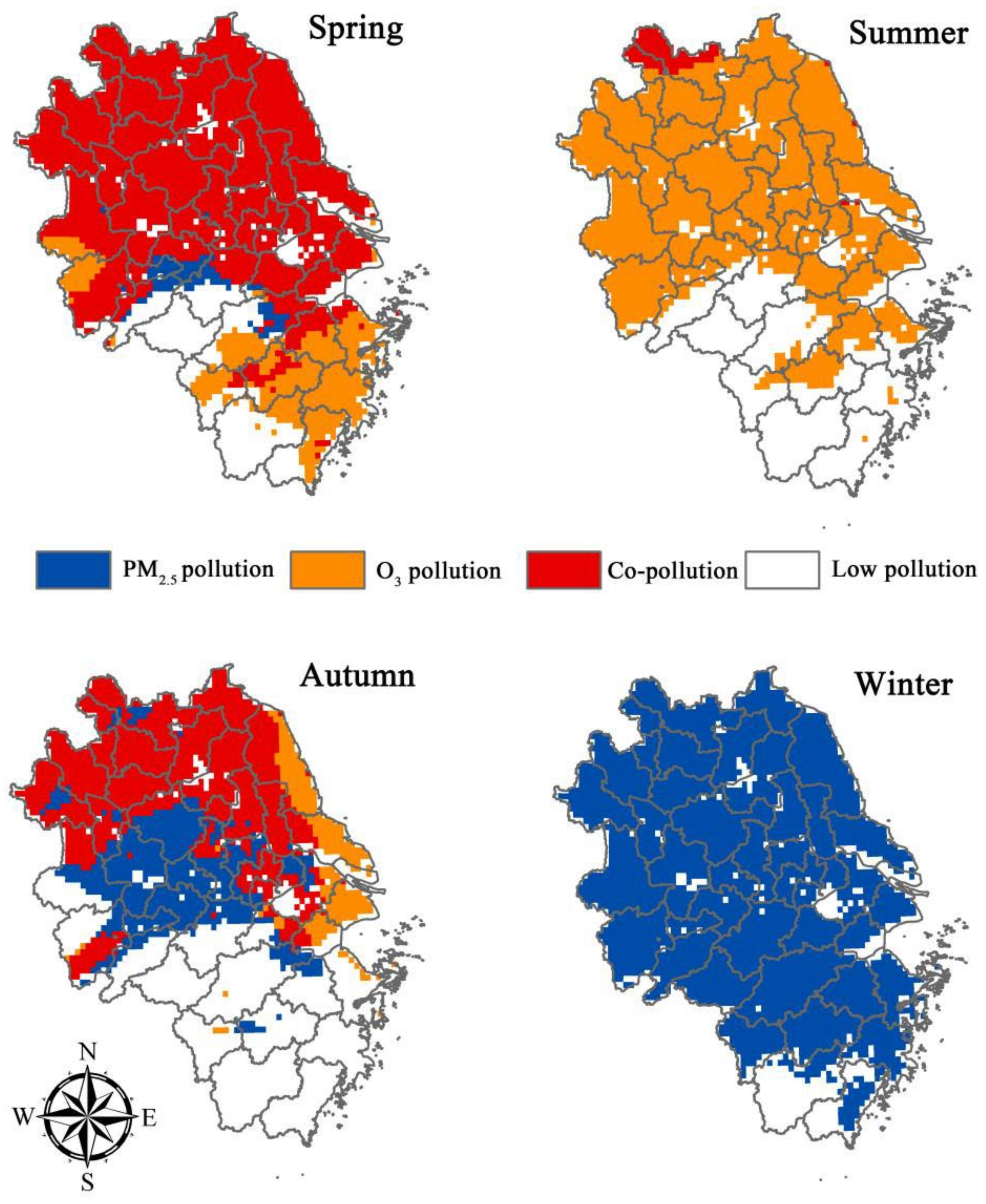 Atmosphere | Free Full-Text | Demarcation of Coordinated Prevention and  Control Regions in the Yangtze River Delta Based on Spatio-Temporal  Variations in PM2.5 and O3 Concentrations | HTML