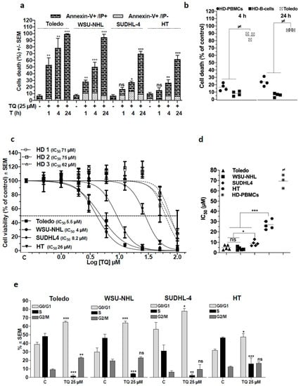 Cancers | Free Full-Text | Apoptotic and Non-Apoptotic Modalities of  Thymoquinone-Induced Lymphoma Cell Death: Highlight of the Role of  Cytosolic Calcium and Necroptosis