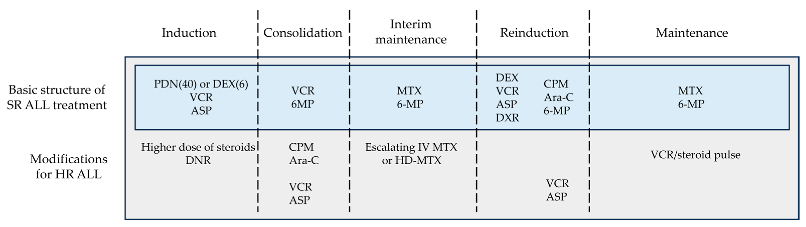 Treatment outline ALL-BFM 95. Details of treatment elements are listed