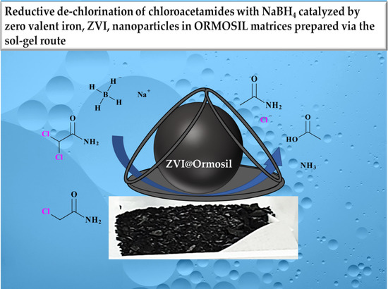 Catalysts | Free Full-Text | Reductive Dechlorination of Chloroacetamides  with NaBH4 Catalyzed by Zero Valent Iron, ZVI, Nanoparticles in ORMOSIL  Matrices Prepared via the Sol-Gel Route