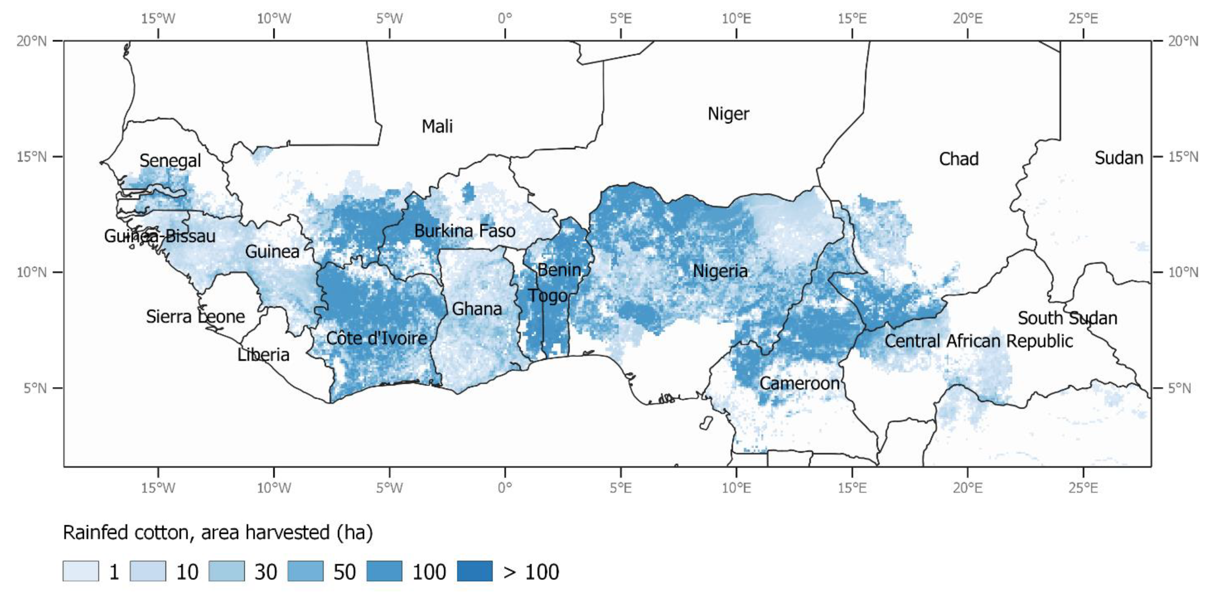Climate | Free Full-Text | Mapping Vulnerability of Cotton to Climate  Change in West Africa: Challenges for Sustainable Development
