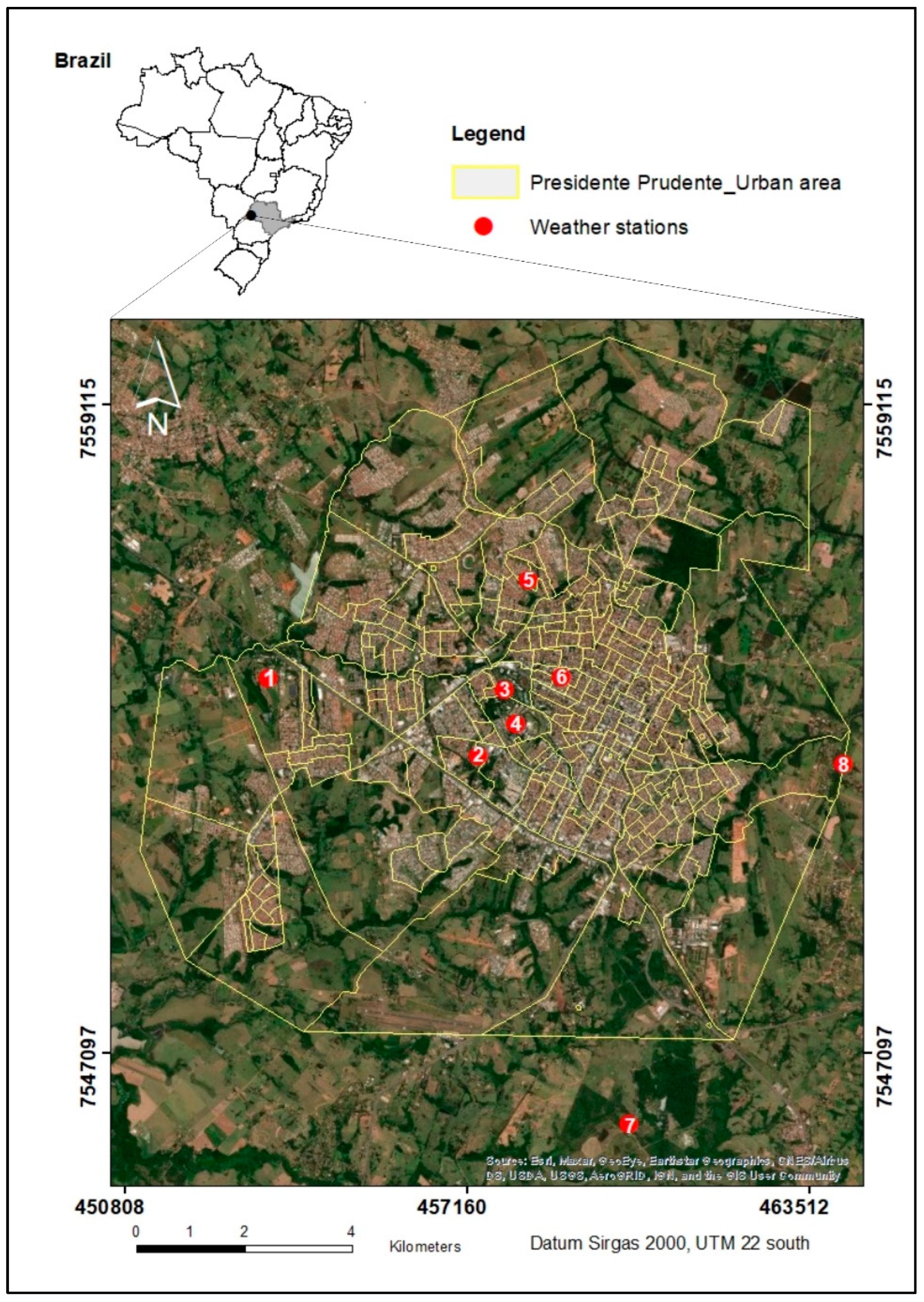 Climate | Free Full-Text | Multicriteria Spatial Modeling: Methodological  Contribution to the Analysis of Atmospheric and Surface Heat Islands in  Presidente Prudente, Brazil