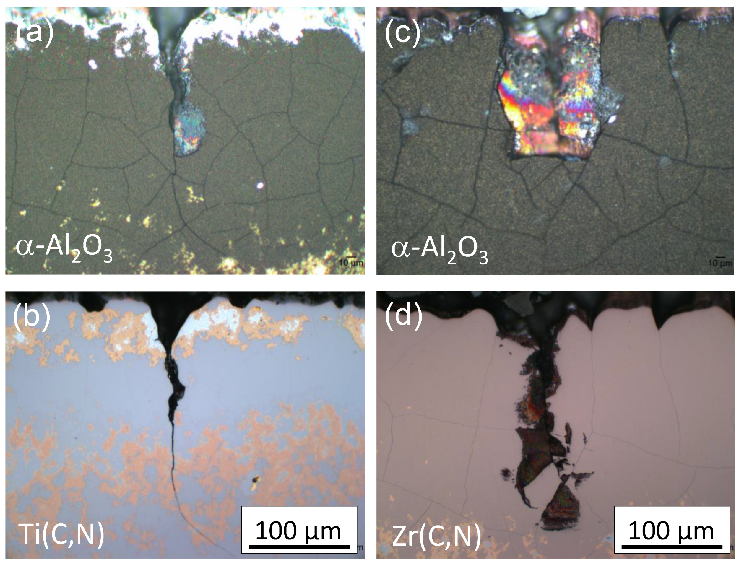 Crystals Free Full Text Design Of Comb Crack Resistant Milling Inserts A Comparison Of Stresses Crack Propagation And Deformation Behavior Between Ti C N A Al2o3 And Zr C N A Al2o3 Cvd Coatings Html