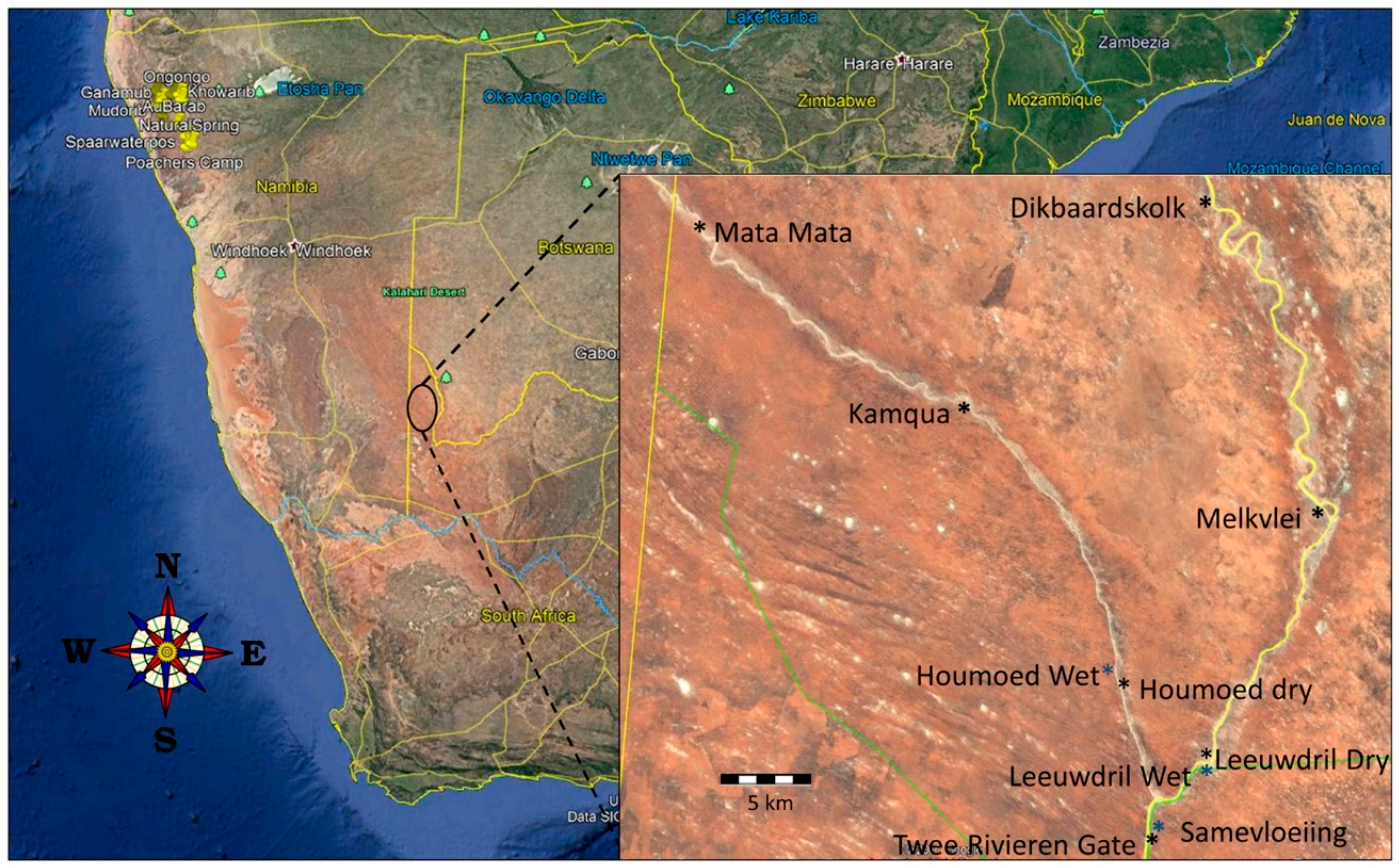 africa map kalahari desert