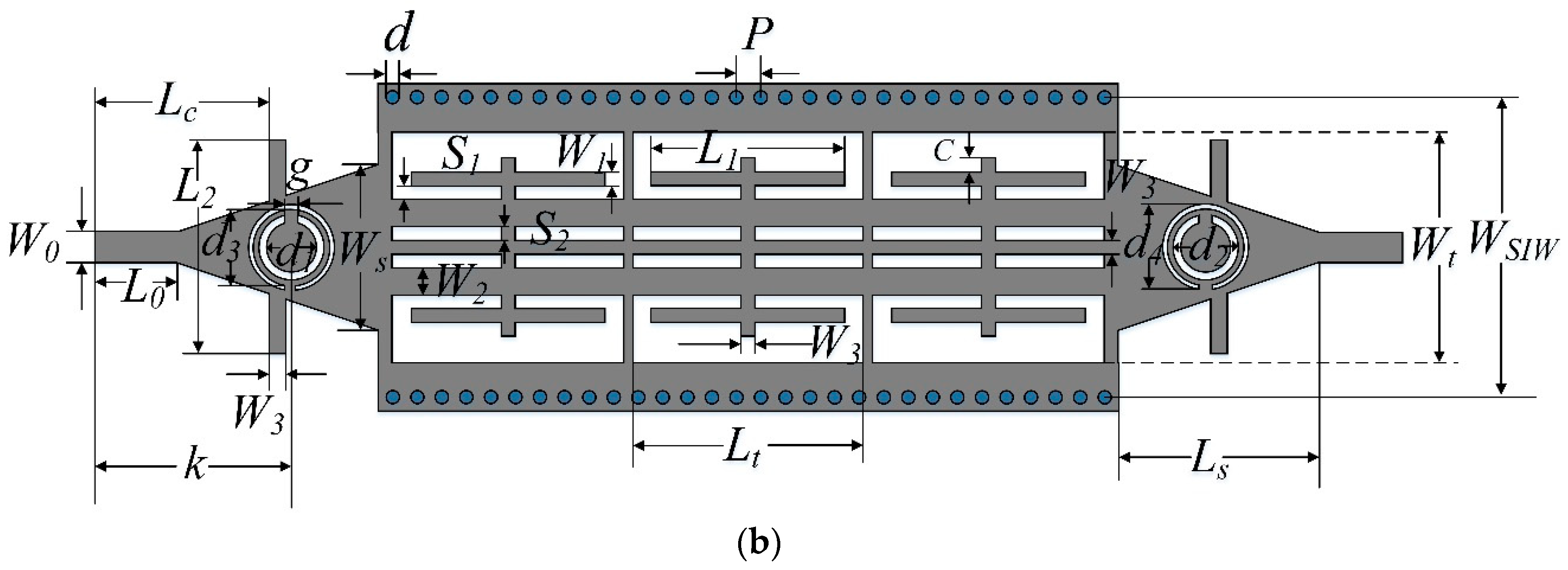 Electronics | Free Full-Text | A Compact Wideband SIW Bandpass Filter with  Wide Stopband and High Selectivity | HTML