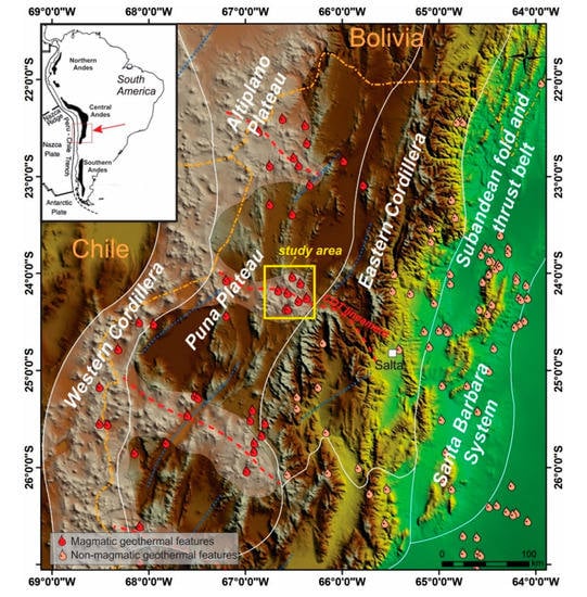 cordillera de los andes map