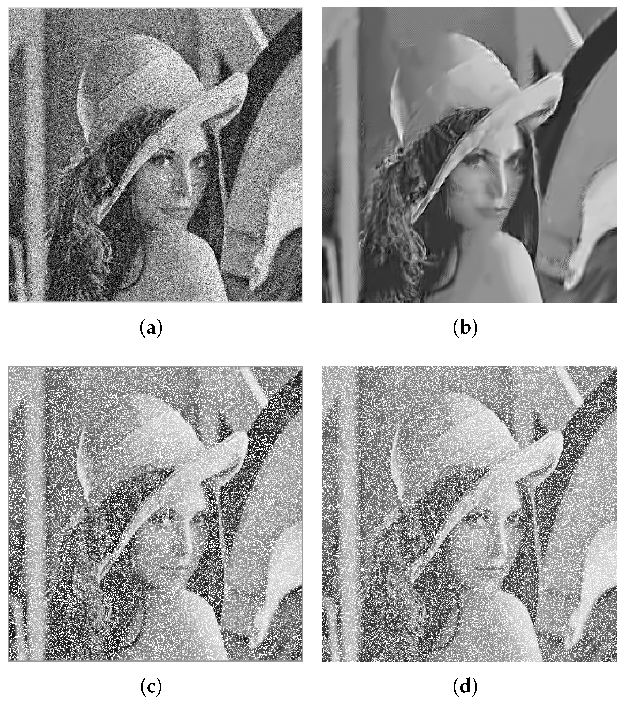 Edge detection and smoothing: (a) original 'Lena' image (512 × 512