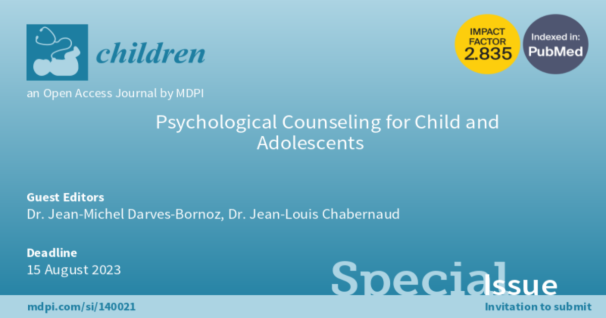 Children | Special Issue : Psychological Counseling for Children and  Adolescents