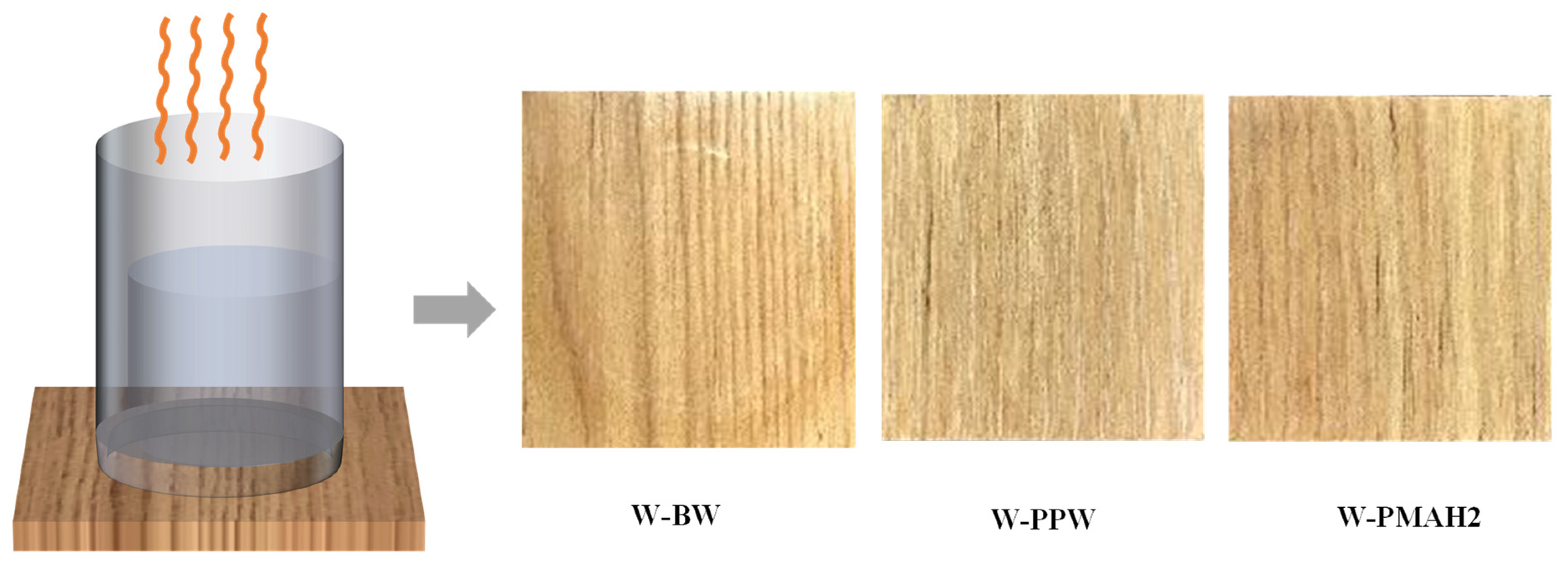 The FTIR spectrum of untreated wood and carnauba wax emulsion-treated