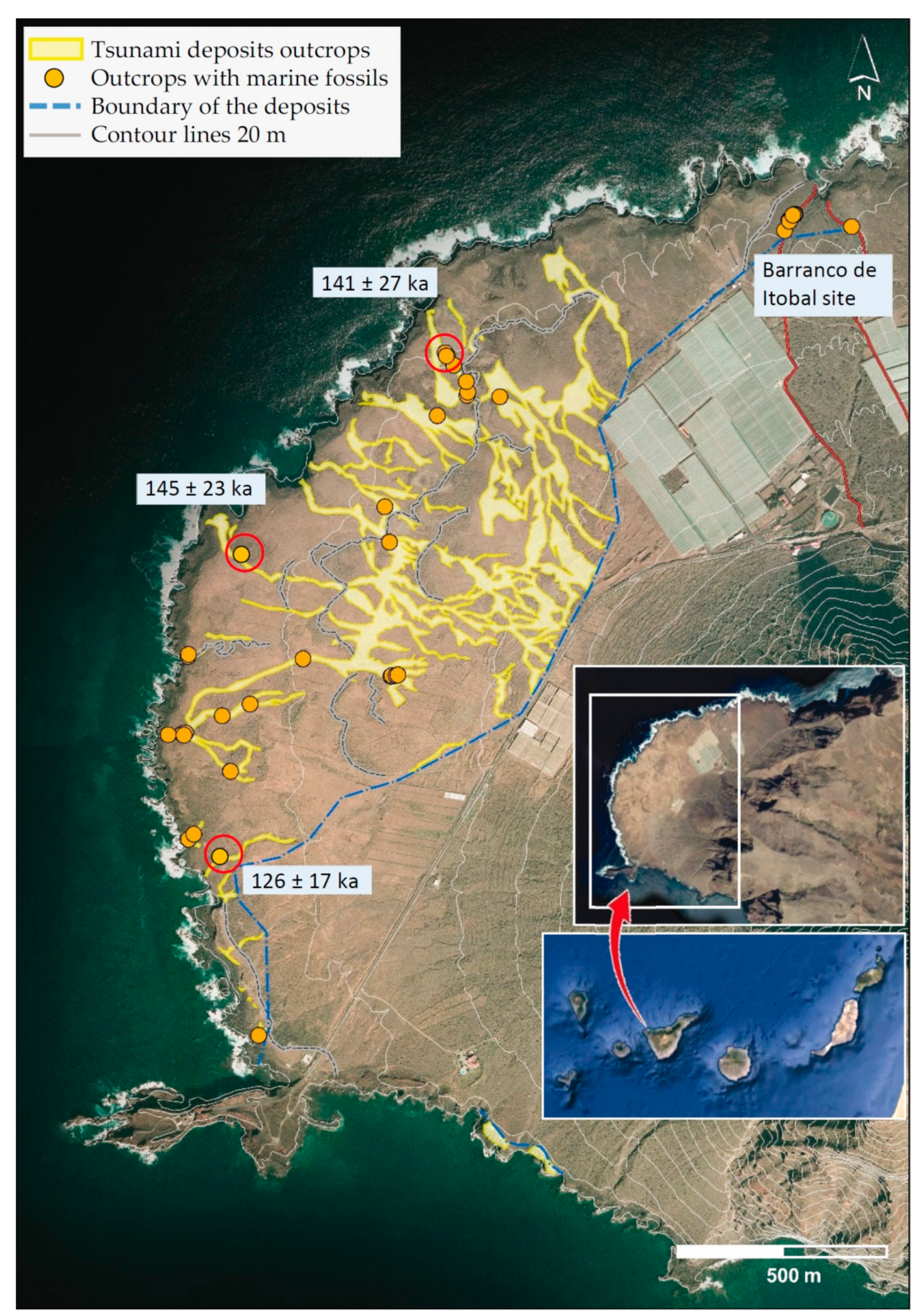 GeoHazards | Free Full-Text | Megatsunamis Induced by Volcanic Landslides  in the Canary Islands: Age of the Tsunami Deposits and Source Landslides