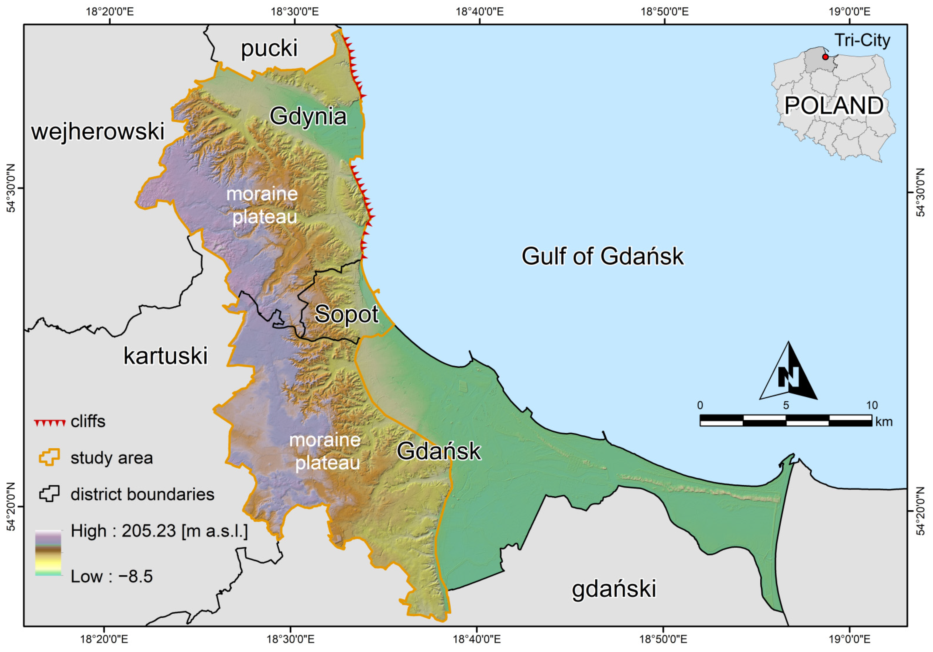 GeoHazards | Free Full-Text | GIS-Based Landslide Susceptibility Modelling  in Urbanized Areas: A Case Study of the Tri-City Area of Poland