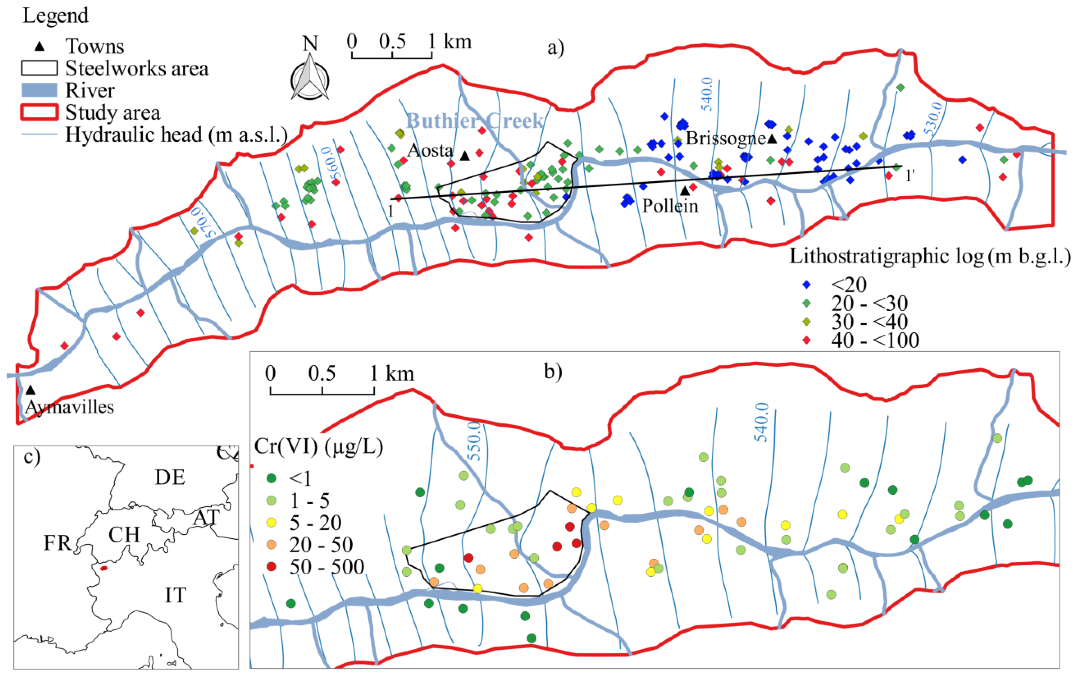 Geosciences | Free Full-Text | Numerical Modeling of Remediation Scenarios  of a Groundwater Cr(VI) Plume in an Alpine Valley Aquifer | HTML