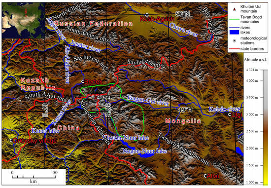 altai mountains map