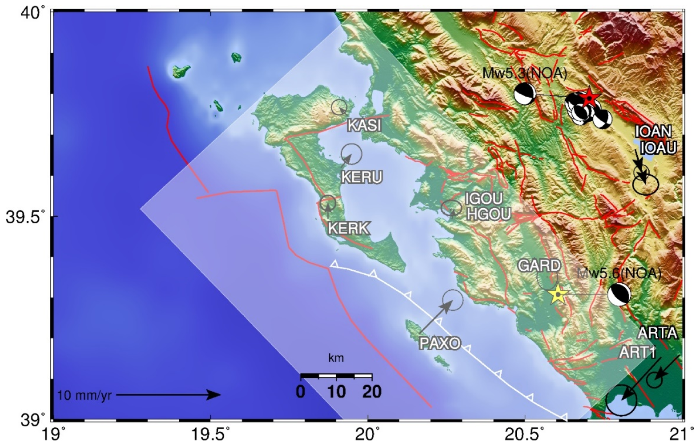 Geosciences | Free Full-Text | The Mw = 5.6 Kanallaki Earthquake of 21  March 2020 in West Epirus, Greece: Reverse Fault Model from InSAR Data and  Seismotectonic Implications for Apulia-Eurasia Collision | HTML