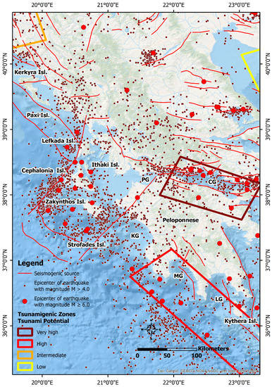 Geosciences | Free Full-Text | Earthquake-Induced Tsunamis in Western Greece  (Ionian Sea and Western and Southern Peloponnese): Use of Tsunami  Quantities, Impact and ITIS-2012 Intensities for Highlighting Susceptible  Areas