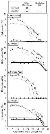 Three-dimensional models of the investigated soils during drying under