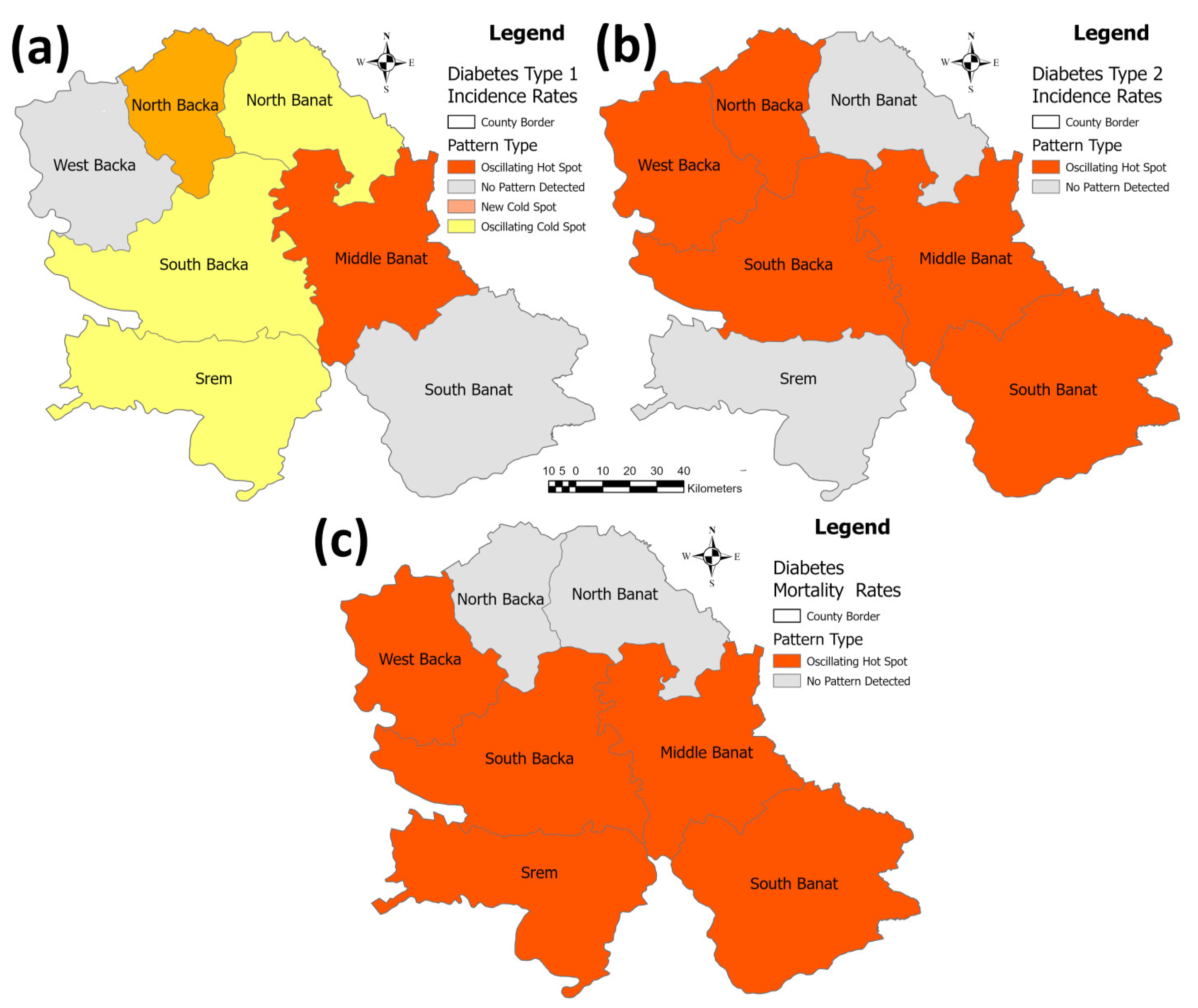 Map of the AP Vojvodina with Districts and Locations of Regional