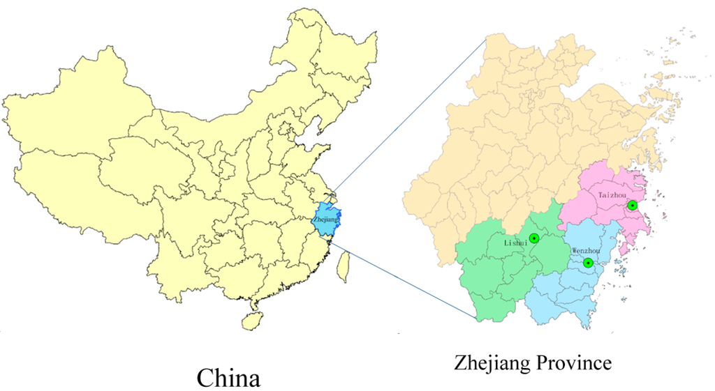 Карта zhejiang china