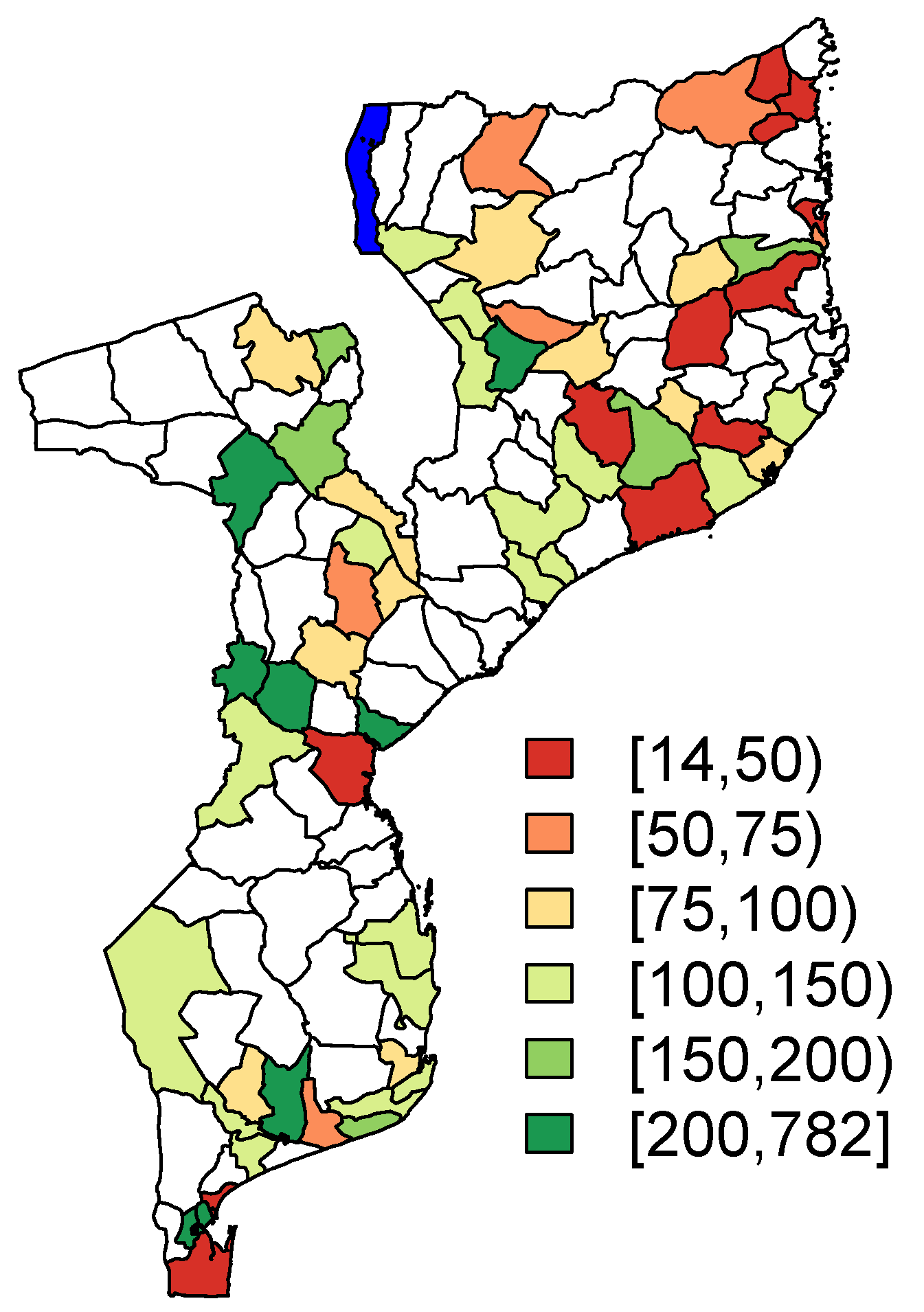 Sample size map of the public questionnaire.