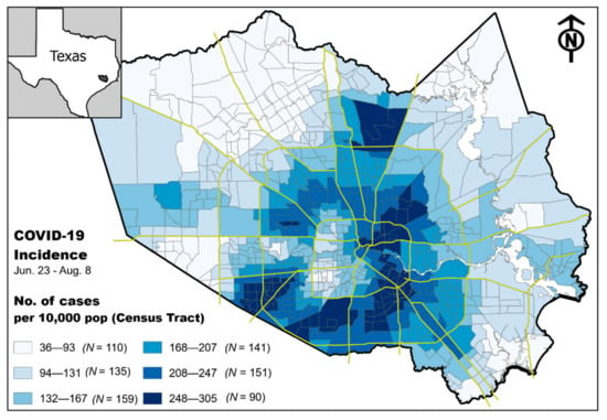 Ijerph Free Full Text Covid 19 Community Incidence And Associated Neighborhood Level Characteristics In Houston Texas Usa Html