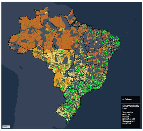 Social Vulnerability of Brazilian Metropolitan Schools and  