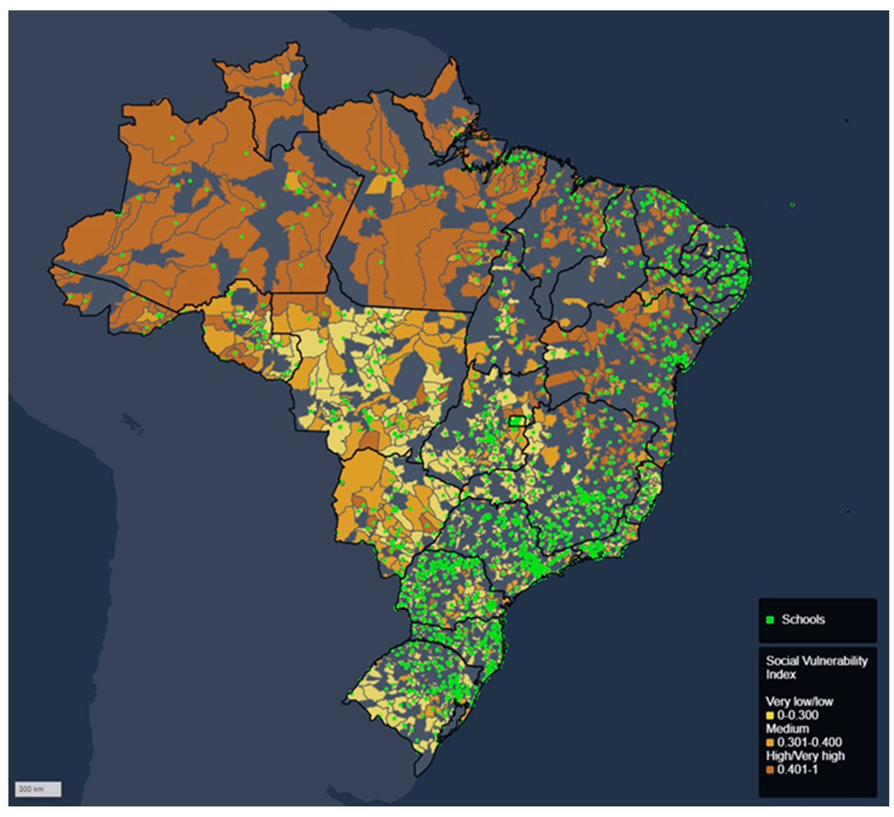 Social Vulnerability of Brazilian Metropolitan Schools and  