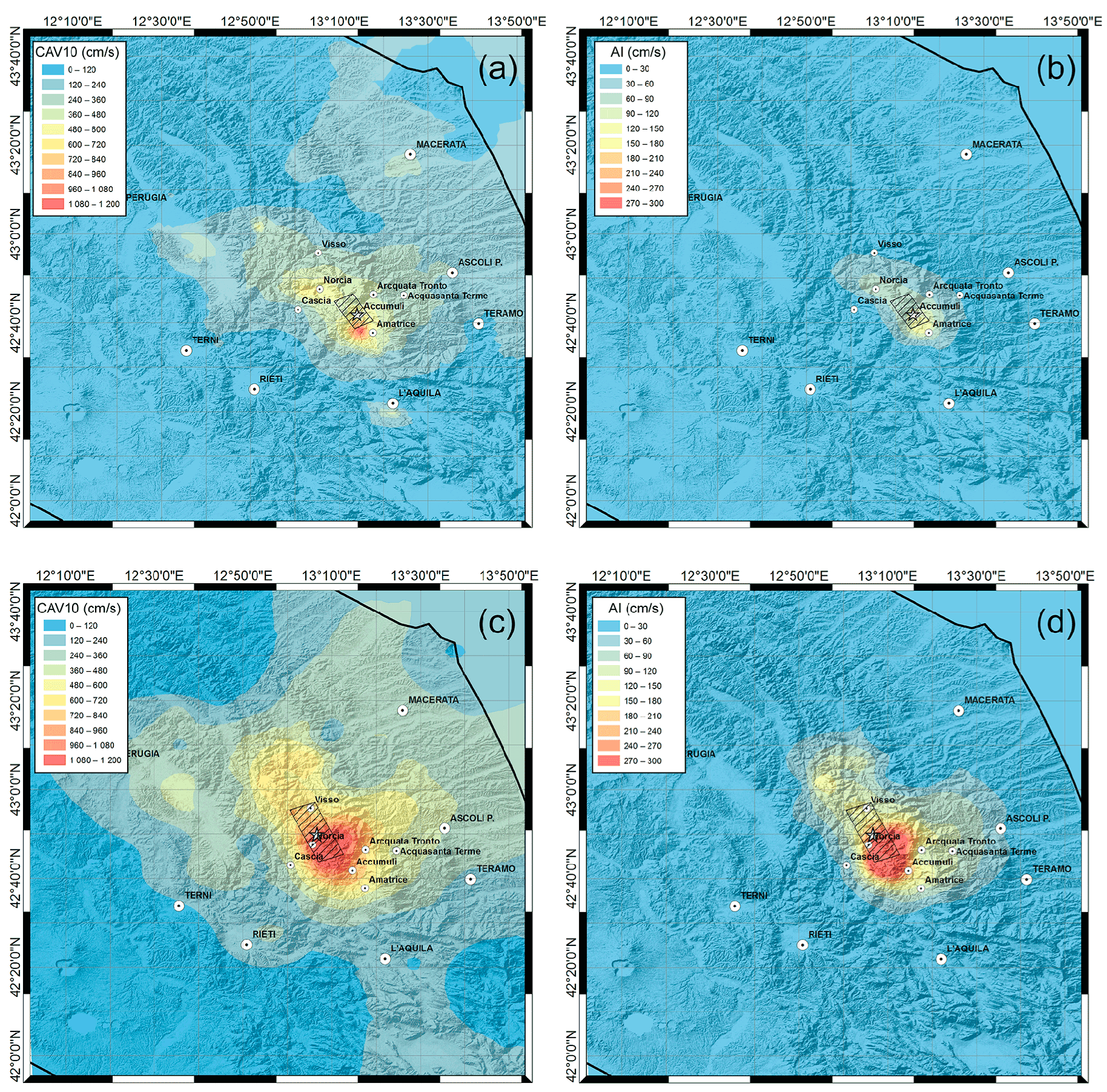 IJGI | Free Full-Text | Shaking Maps Based on Cumulative Absolute Velocity  and Arias Intensity: The Cases of the Two Strongest Earthquakes of the  2016–2017 Central Italy Seismic Sequence | HTML