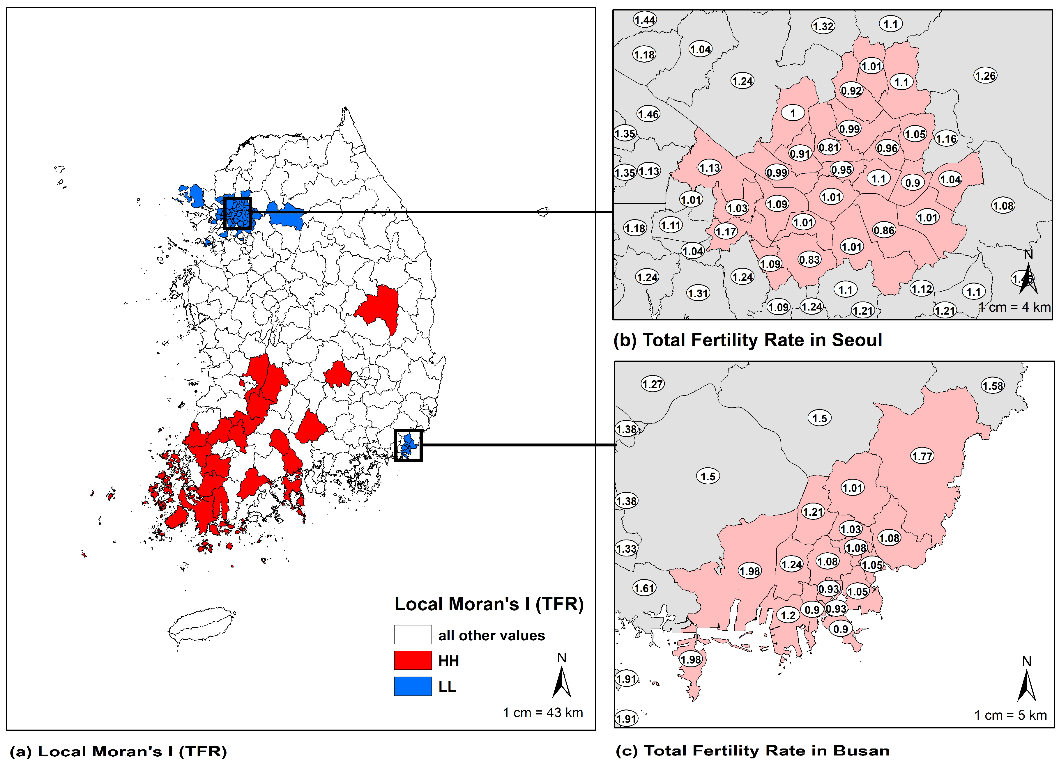 IJGI Free FullText Spatial Variations in Fertility of South Korea