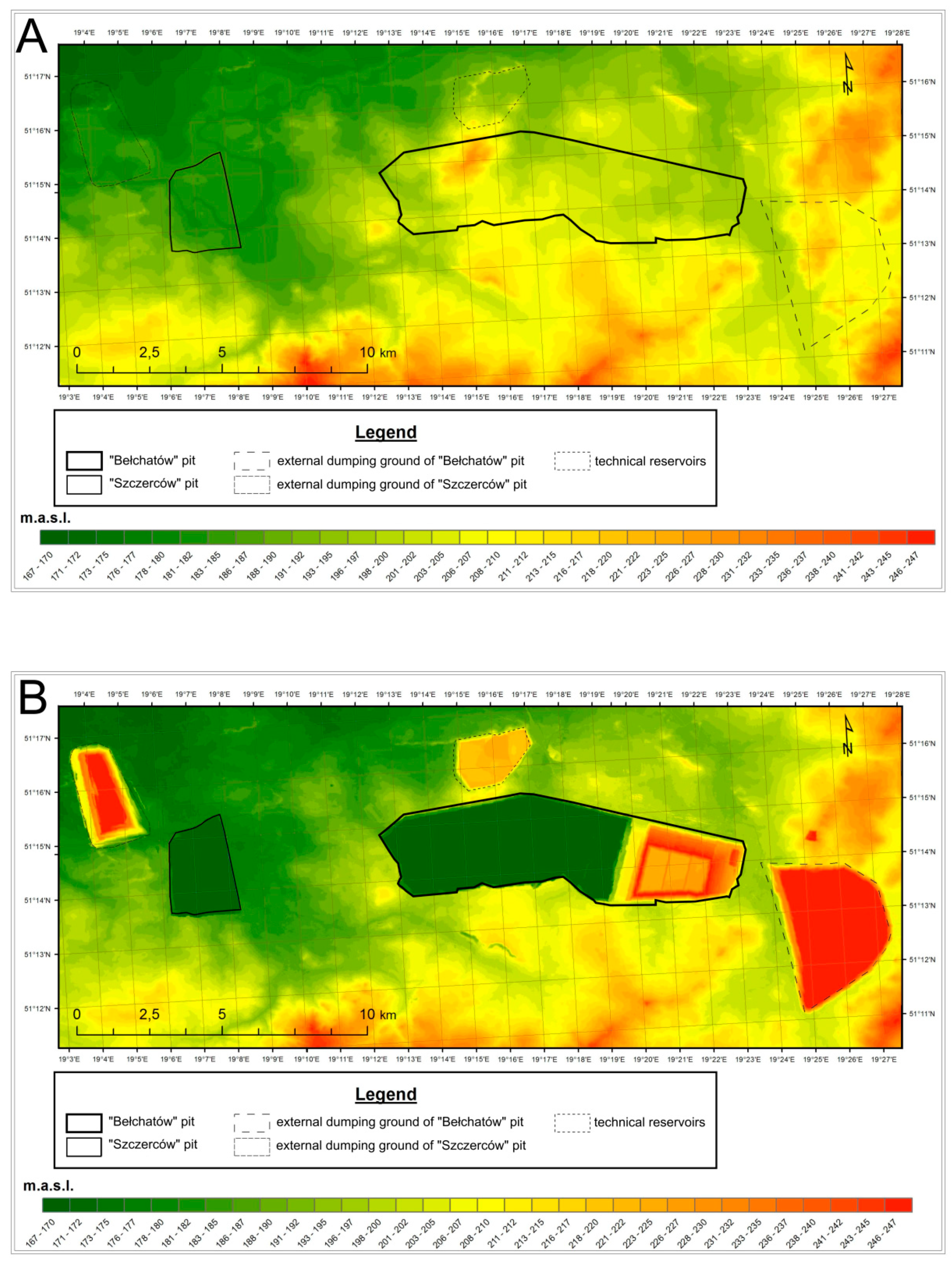 Ijgi Free Full Text Transformations Of Landscape Topography Of The Belchatow Coal Mine Central Poland And The Surrounding Area Based On Dem Analysis