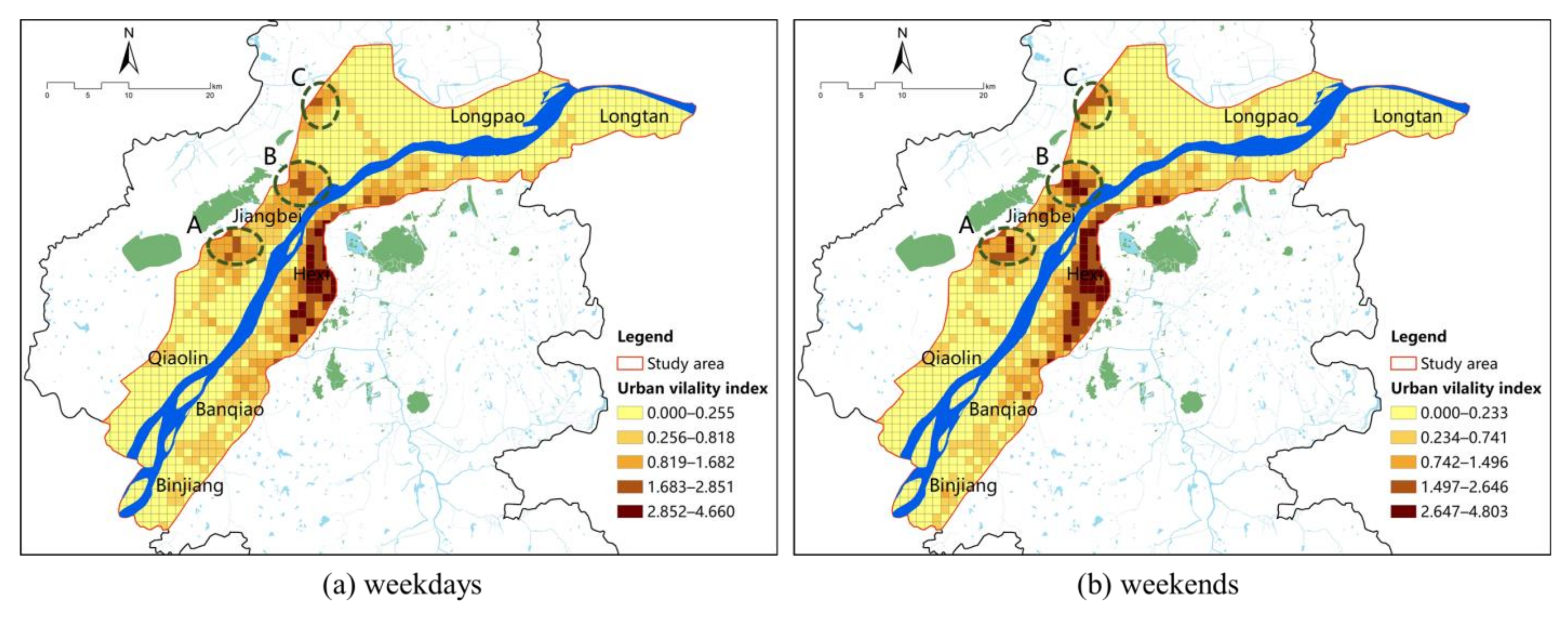 IJGI | Free Full-Text | How Did Built Environment Affect Urban Vitality in  Urban Waterfronts? A Case Study in Nanjing Reach of Yangtze River