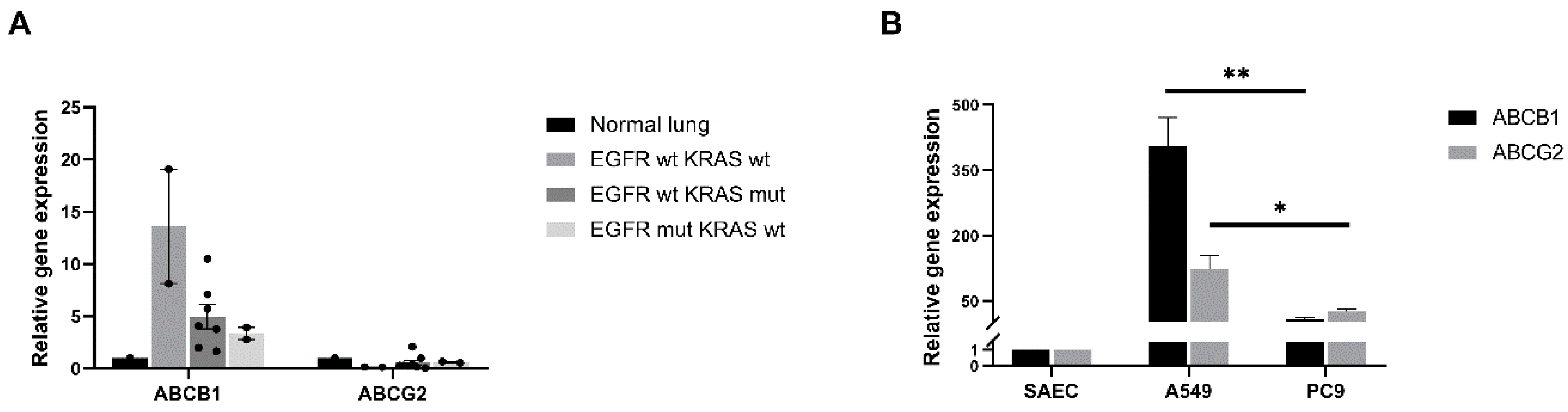 IJMS | Free Full-Text | KRAS and EGFR Mutations Differentially Alter ABC  Drug Transporter Expression in Cisplatin-Resistant Non-Small Cell Lung  Cancer