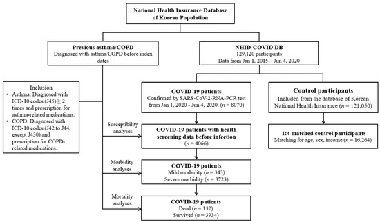 Jcm Free Full Text The Effects Of Previous Asthma And Copd On The Susceptibility To And Severity Of Covid 19 A Nationwide Cohort Study In South Korea Html