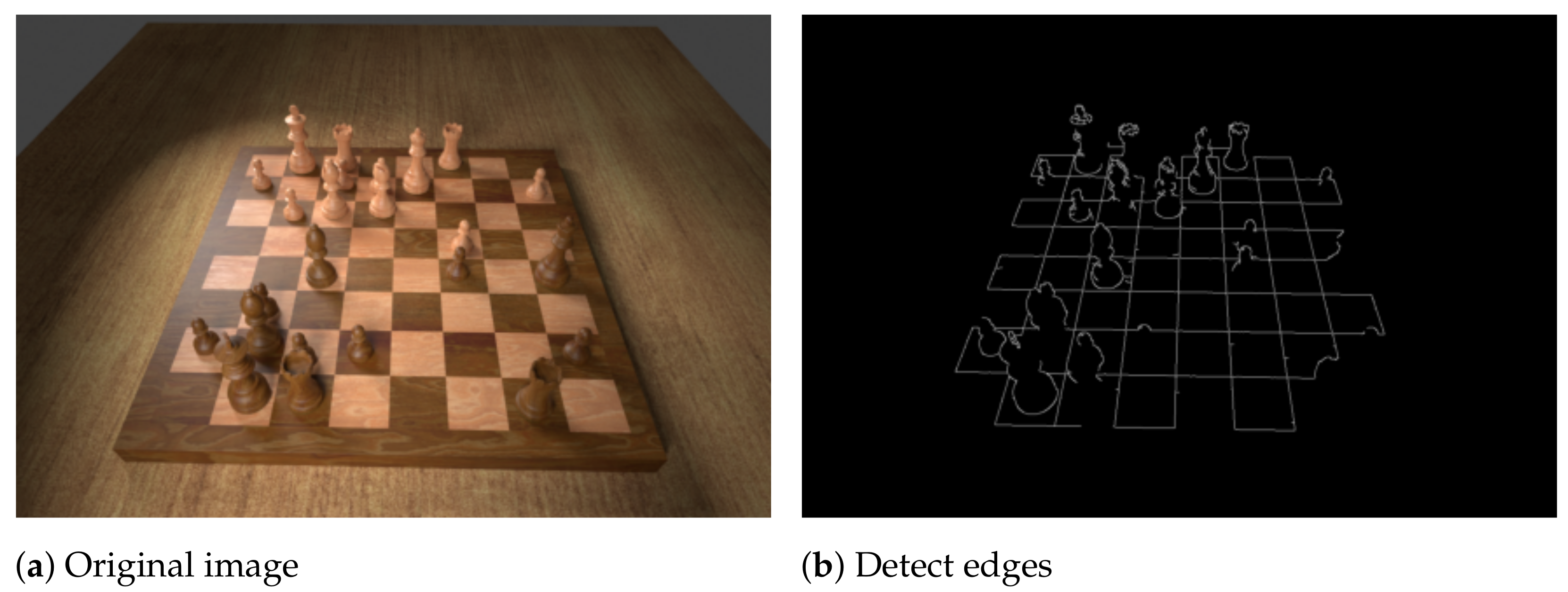 Standard chess board layout in the developed software.