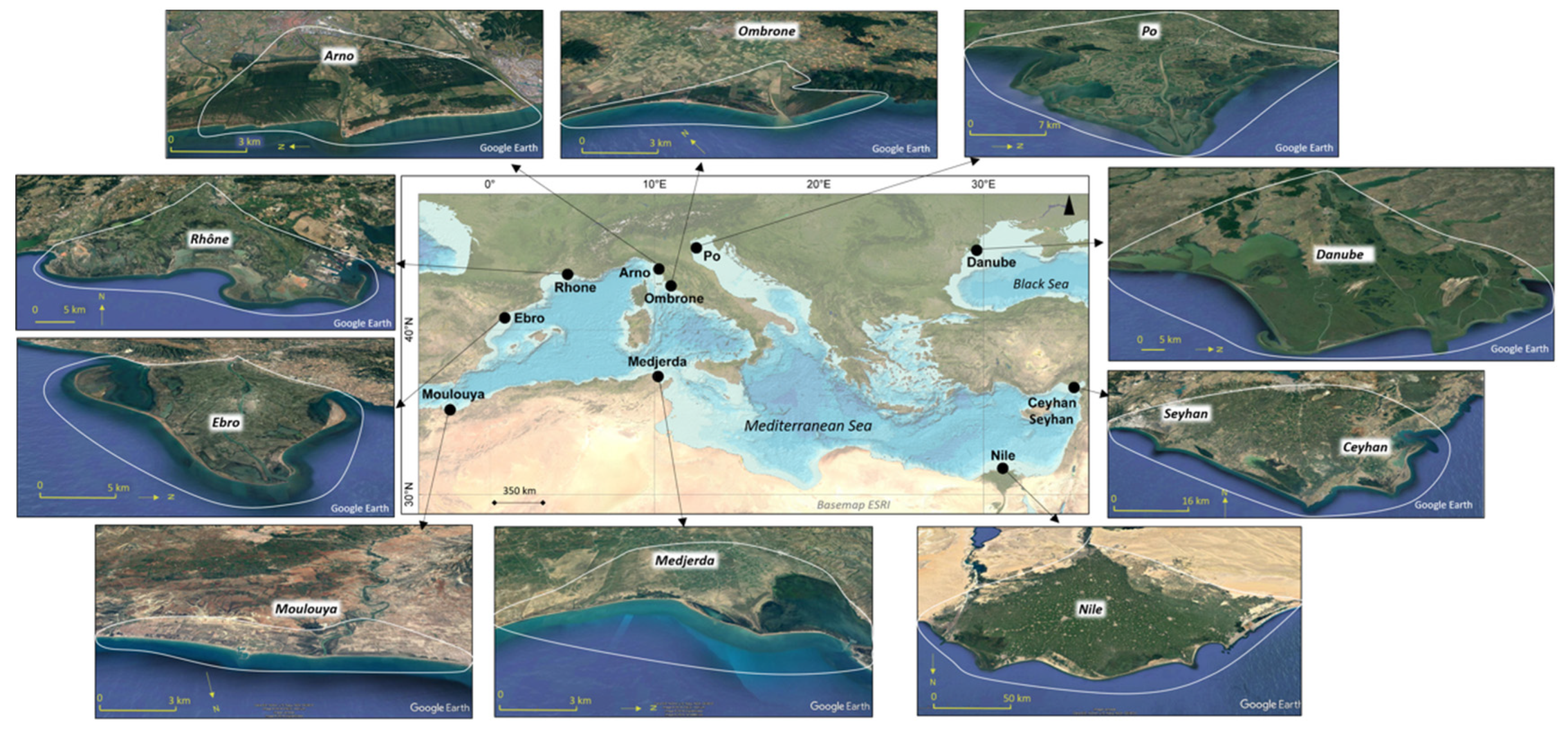 JMSE | Free Full-Text | Multi-Decadal Deltaic Land-Surface Changes: Gauging  the Vulnerability of a Selection of Mediterranean and Black Sea River Deltas