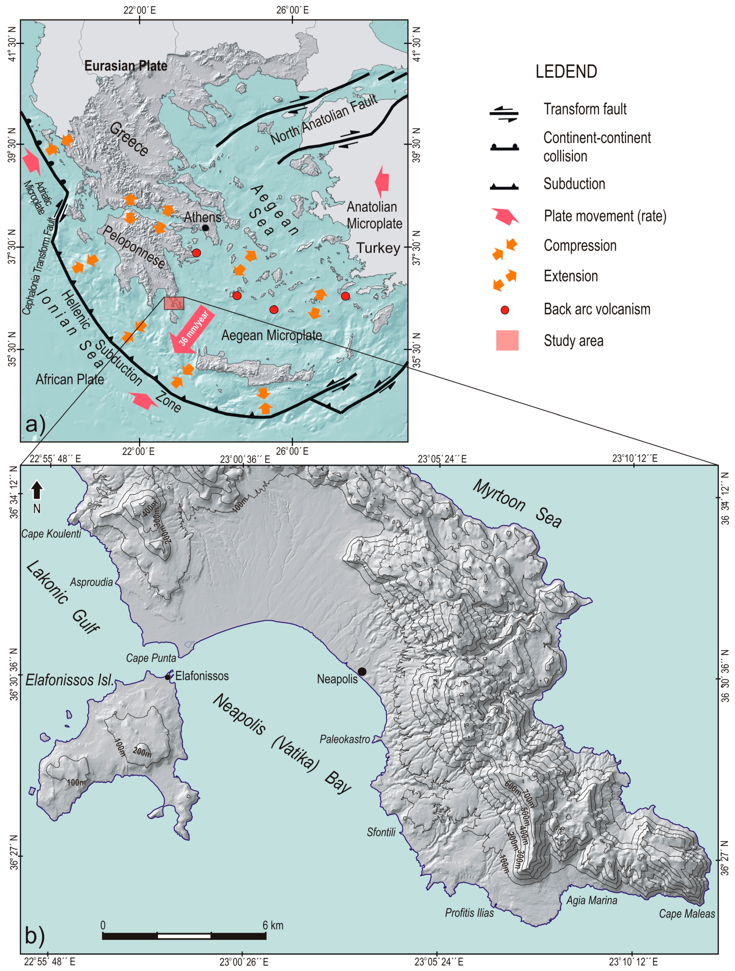 JMSE | Free Full-Text | Late Quaternary Marine Terraces and Tectonic Uplift  Rates of the Broader Neapolis Area (SE Peloponnese, Greece)