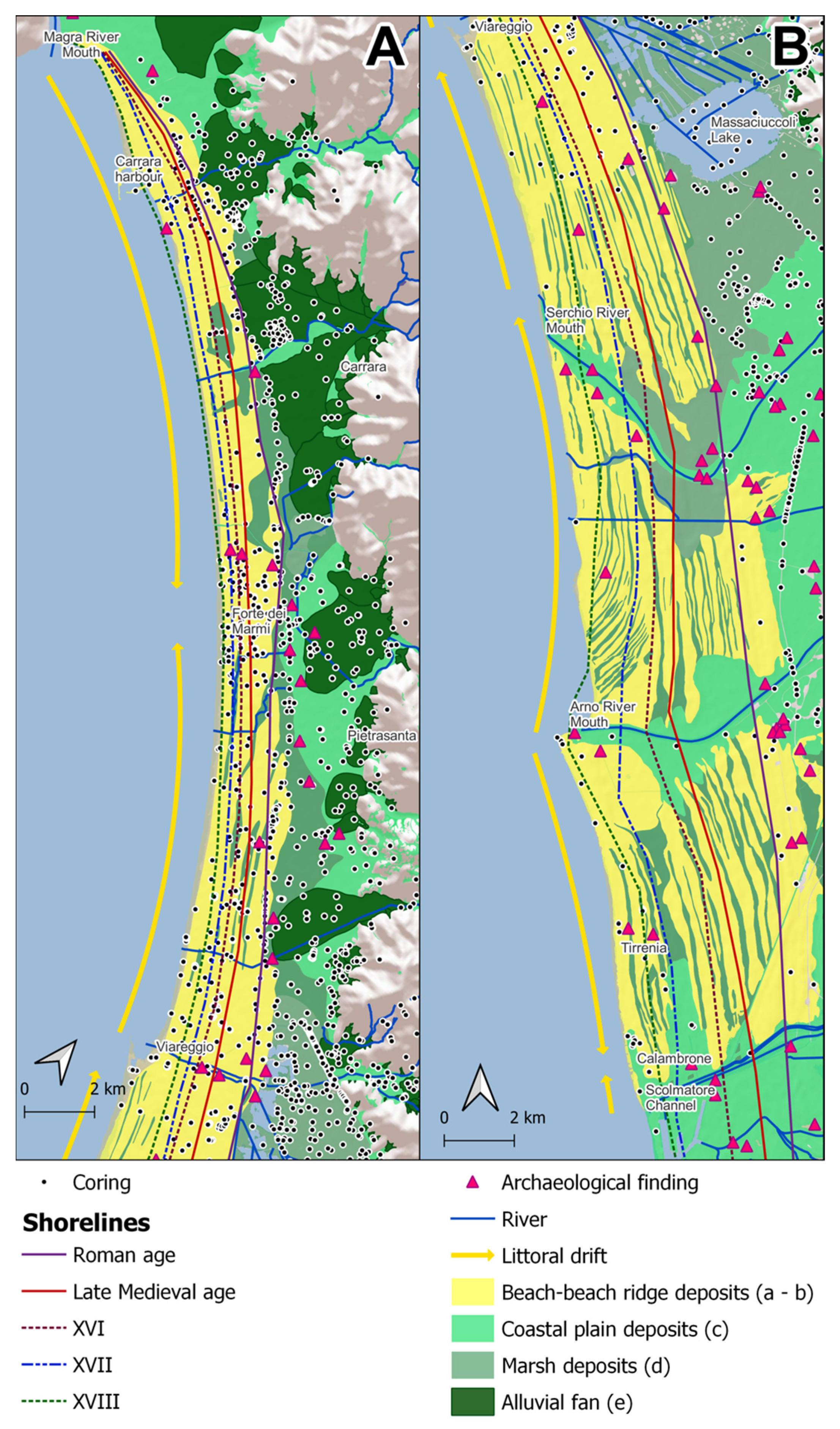 JMSE | Free Full-Text | Integrating Different Databases to Offer a  Geological Perspective of Coastal Management: A Review Case from the  Northern Tuscany Littoral Cell (Italy)