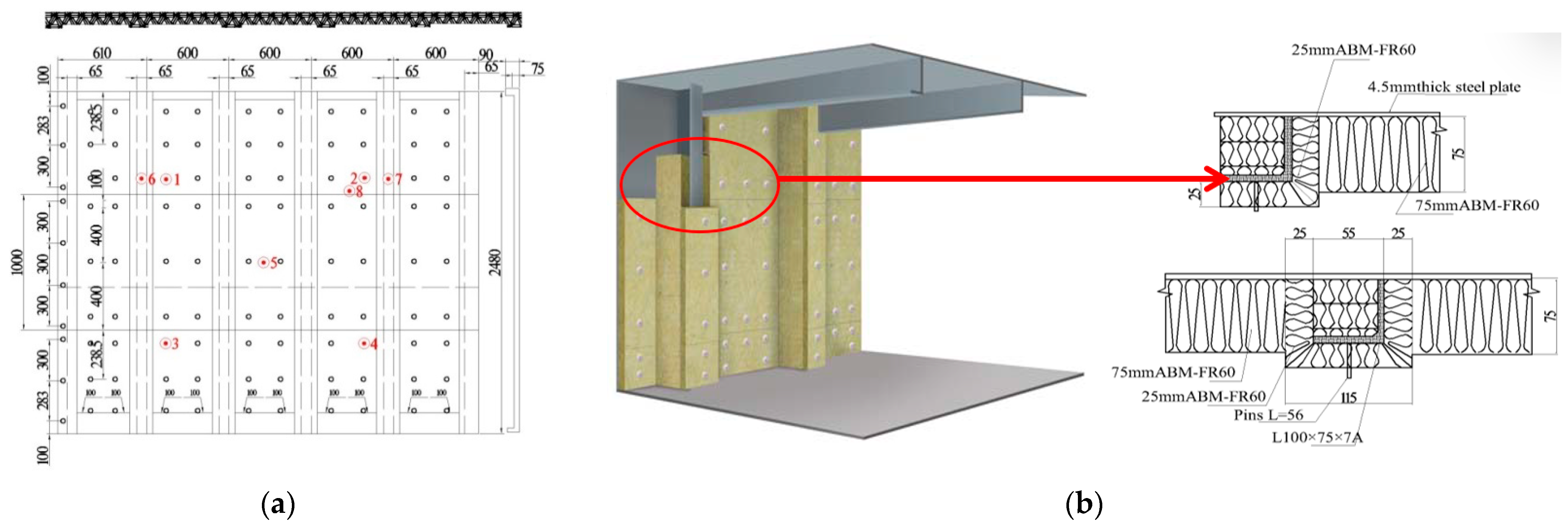 Bulkhead and deck construction. (a) Bulkhead construction, (b) Bulkhead